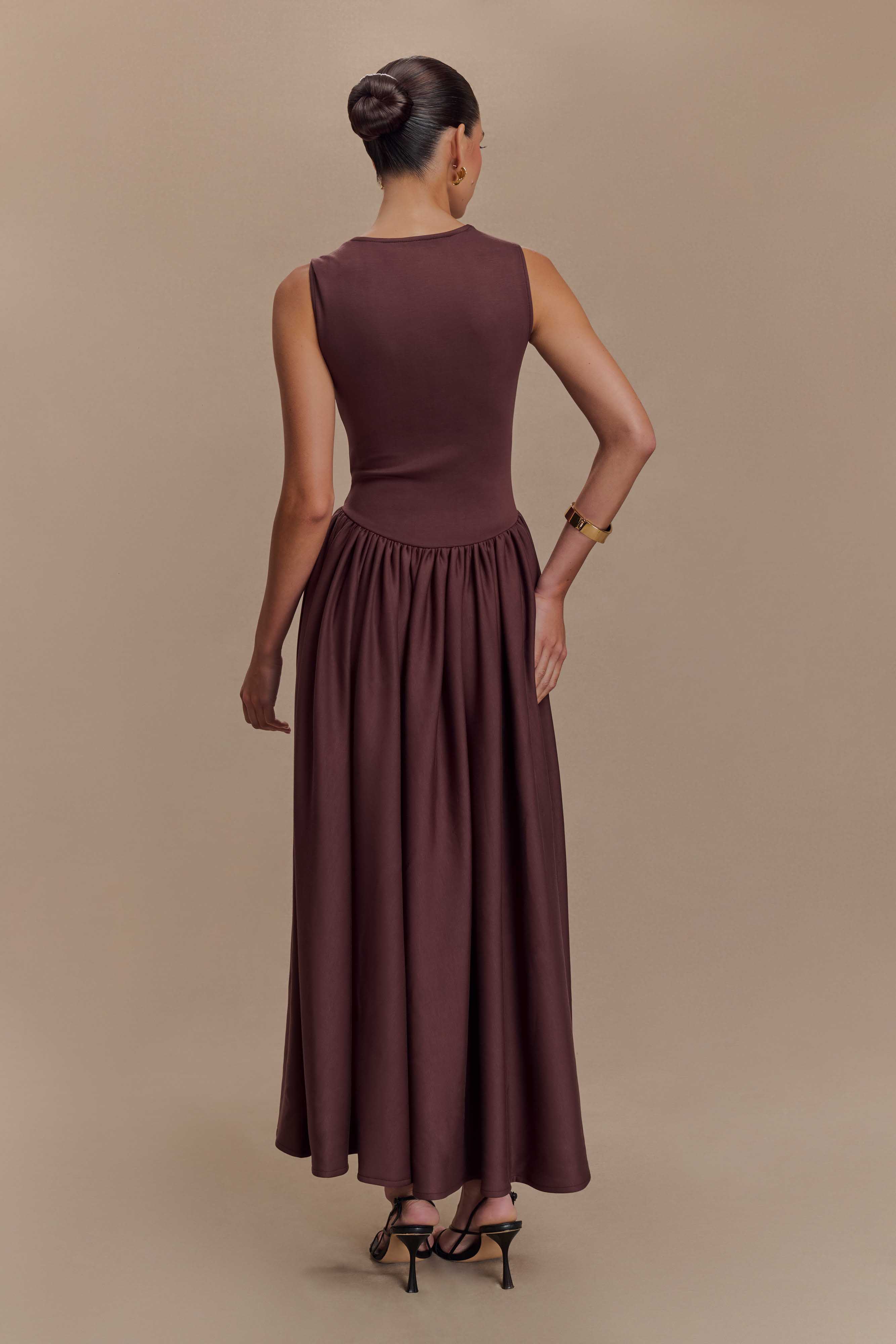 Alternative view of Sharon Scuba Jersey Midi Dress - Cacao Brown