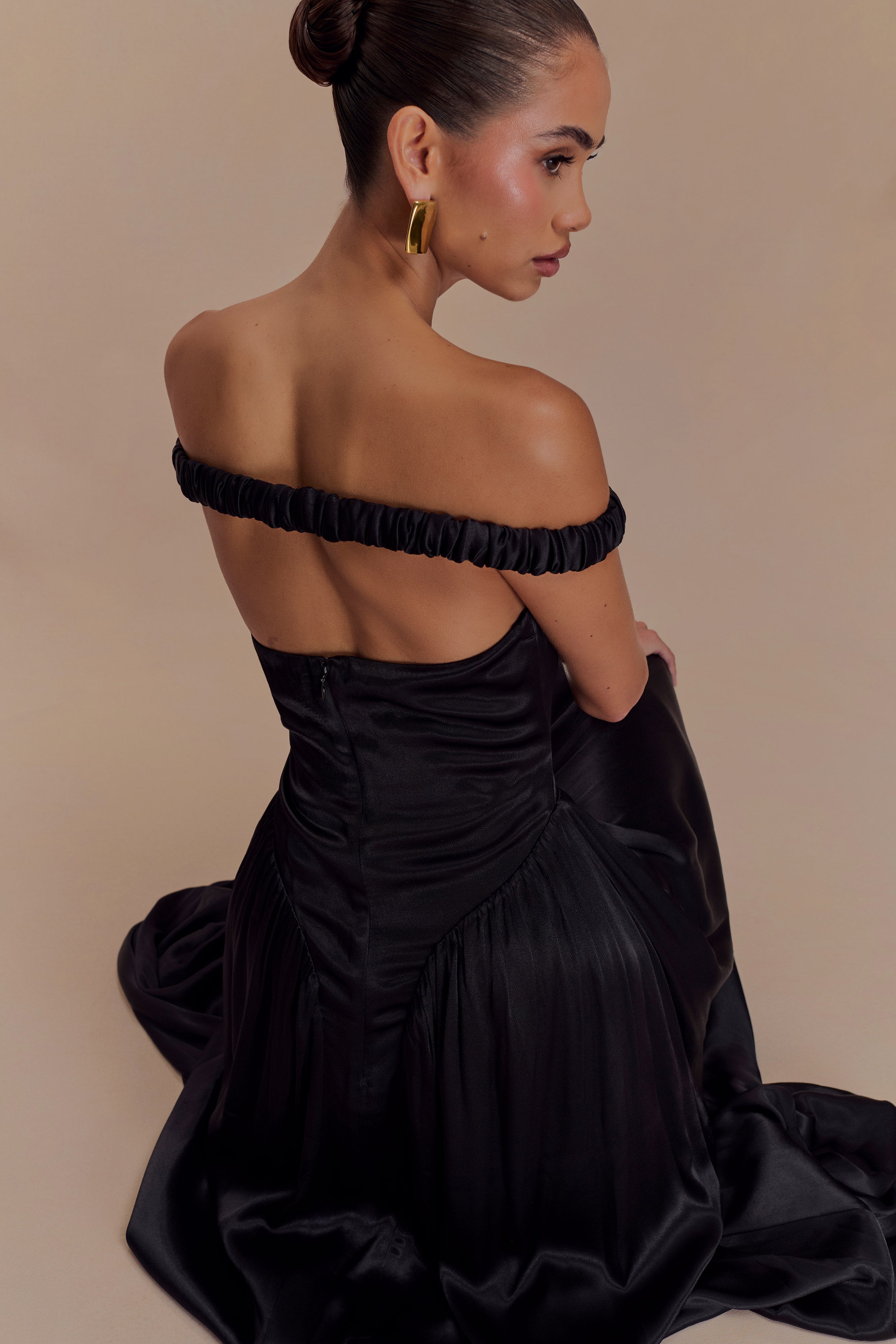 Coco Dropped Waist Maxi Dress - Black - Image 5