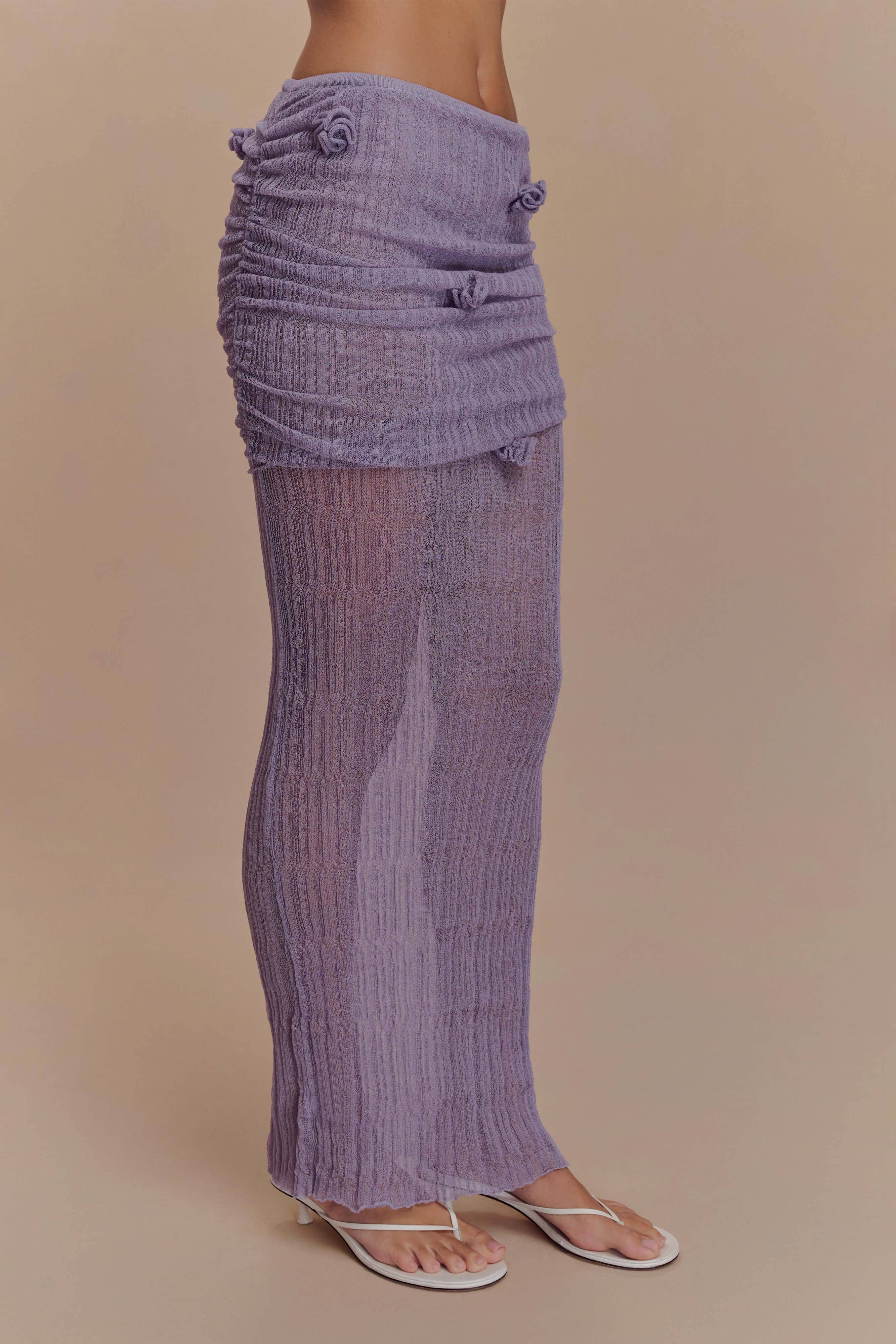 Orianna Orchid Knit Maxi Skirt - Orchid - Image 4