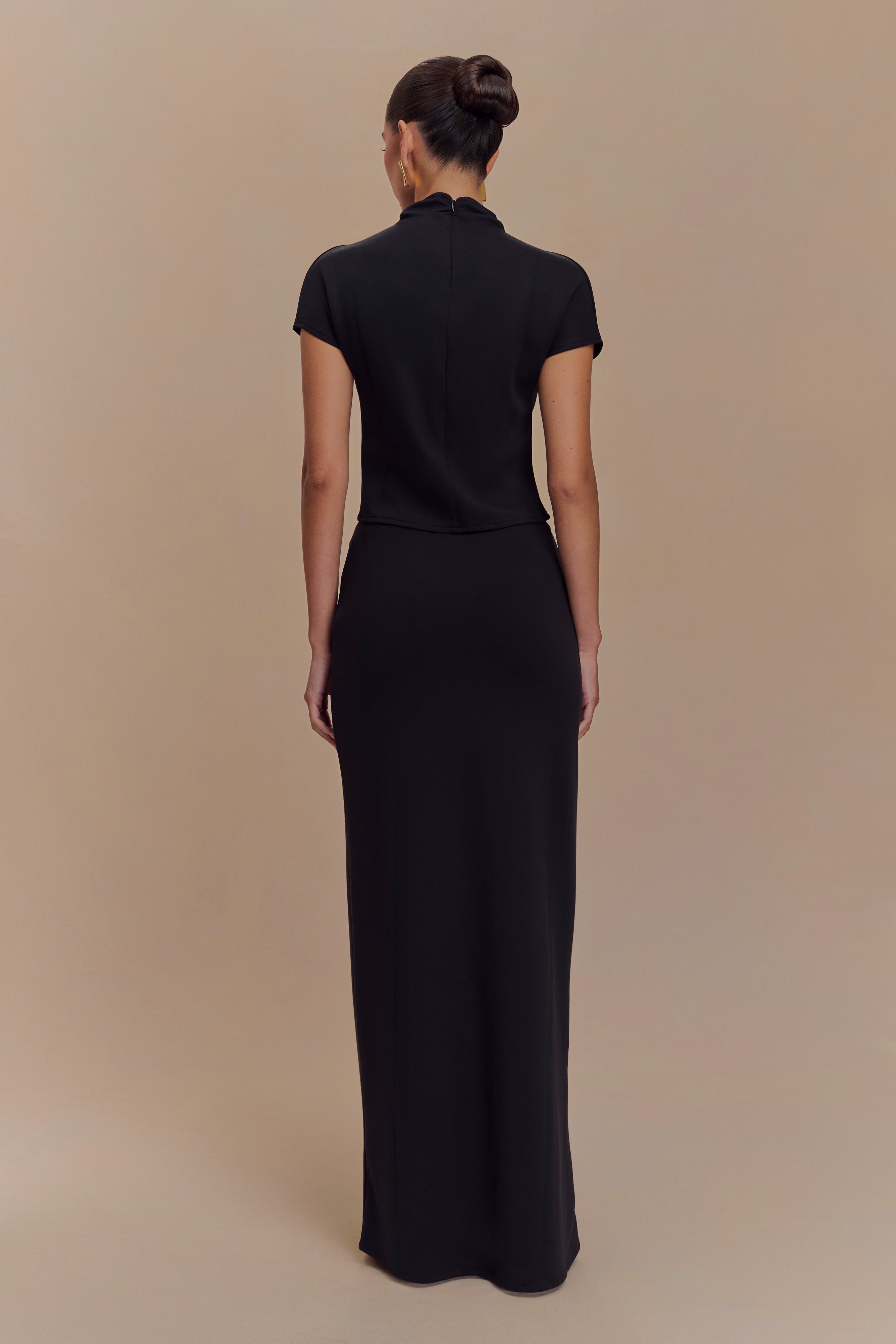 Eris Scuba Jersey Maxi Skirt - Black - Image 3