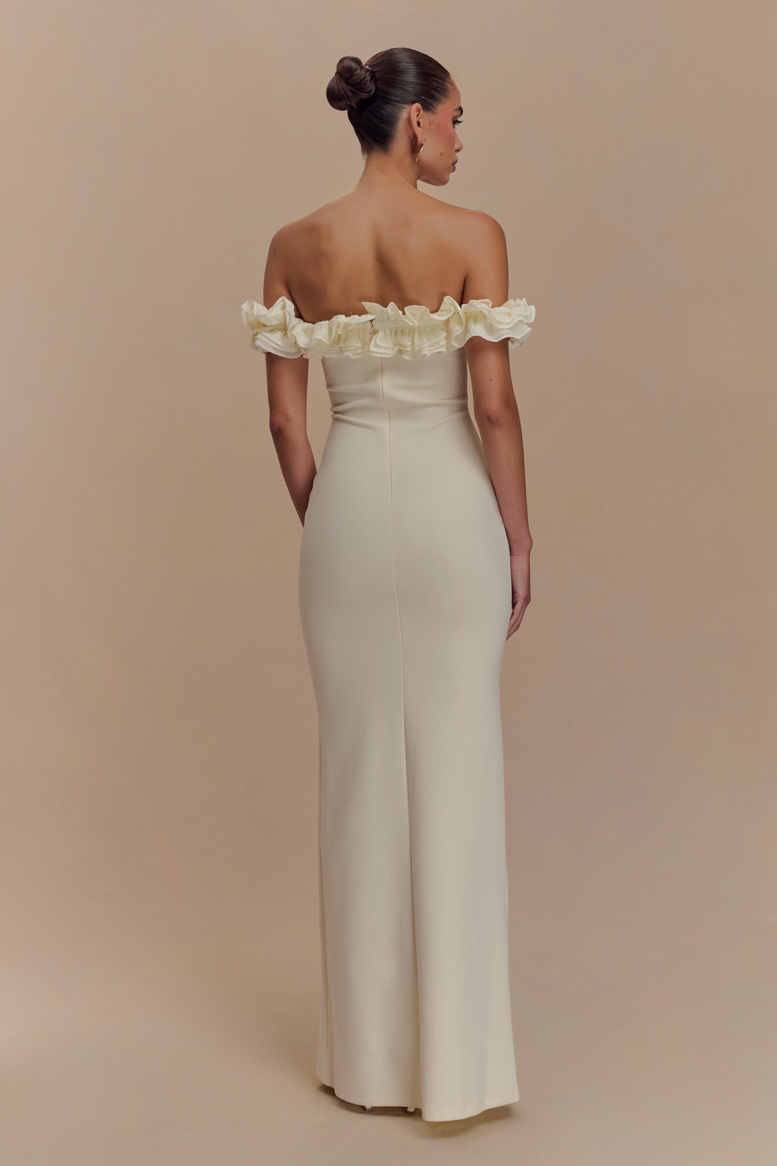Alternative view of Nova Ruffle Off Shoulder Maxi Dress - Ivory