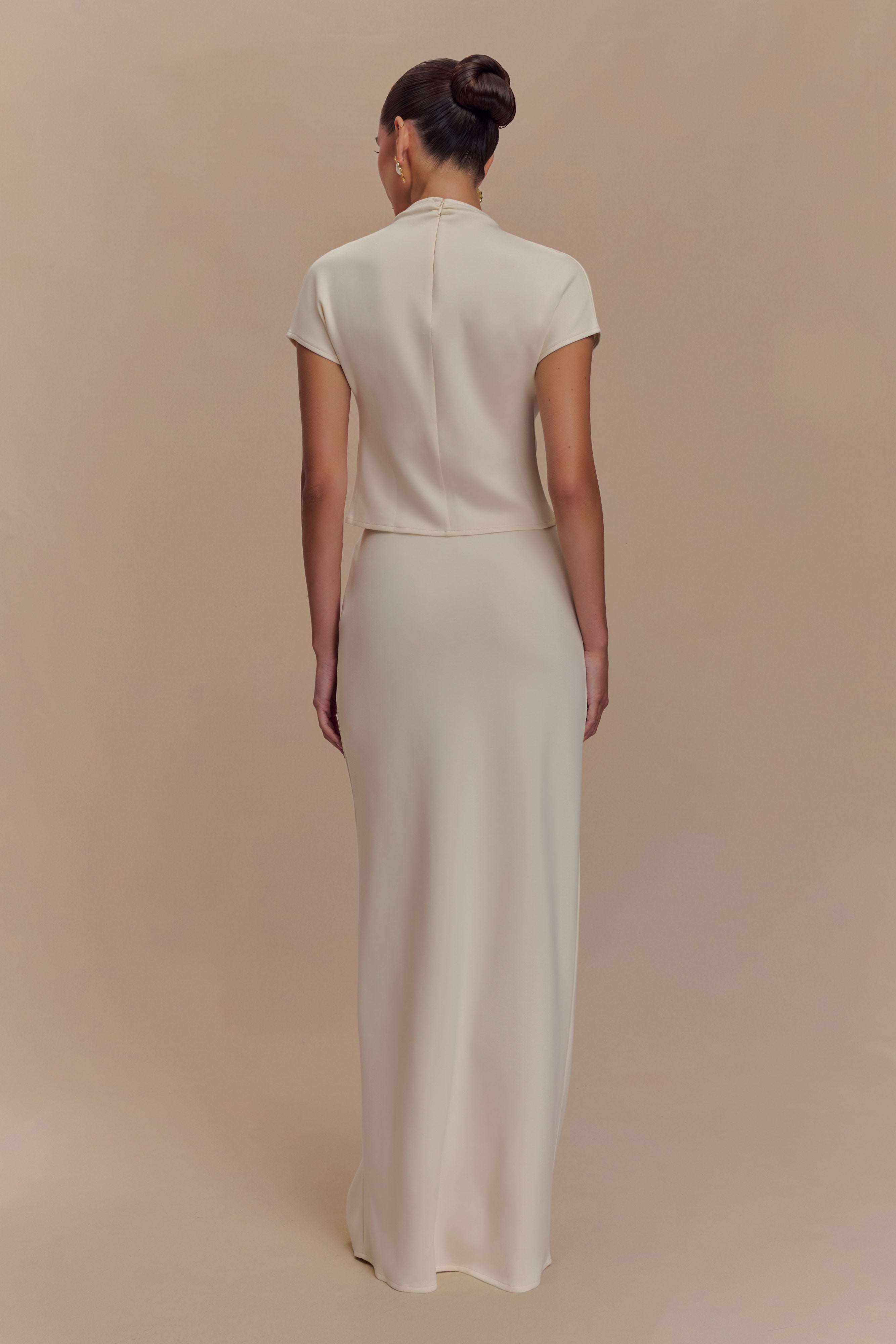 Alternative view of Eris Scuba Jersey Maxi Skirt - Ivory