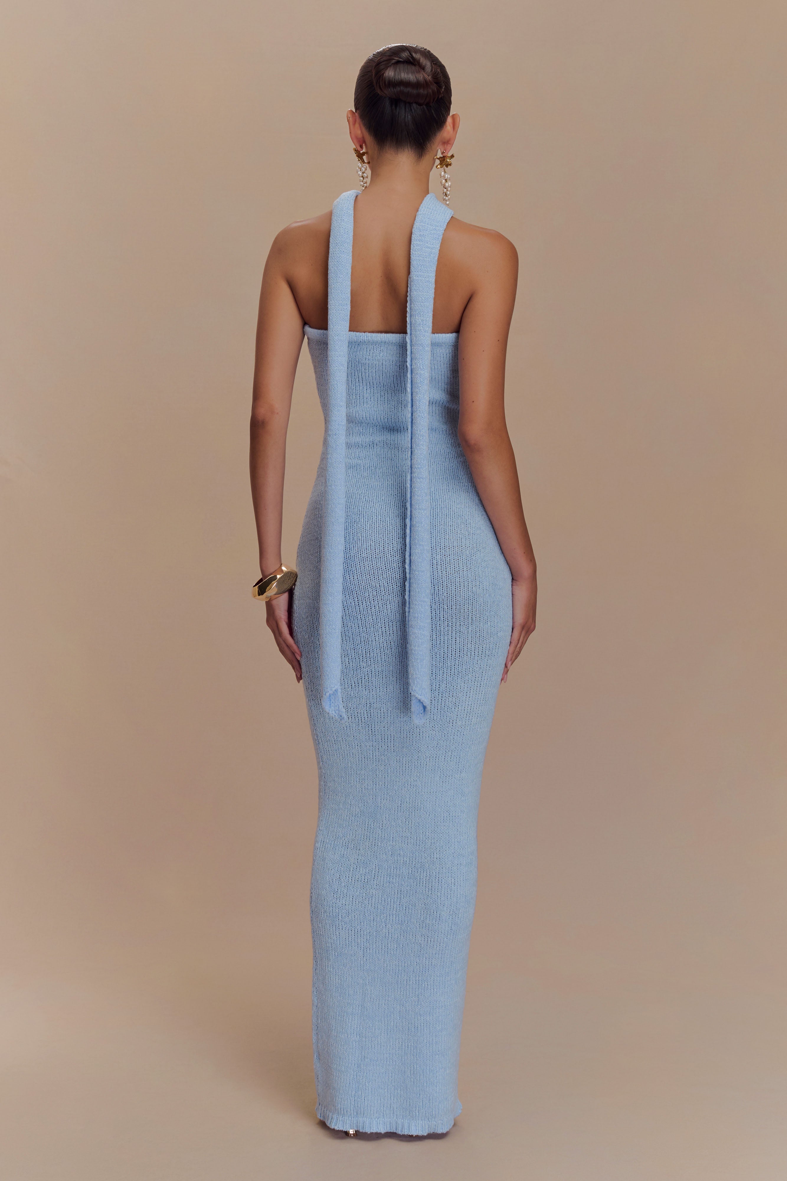 Alternative view of Andrea Strapless Knit Maxi Dress - Light Blue