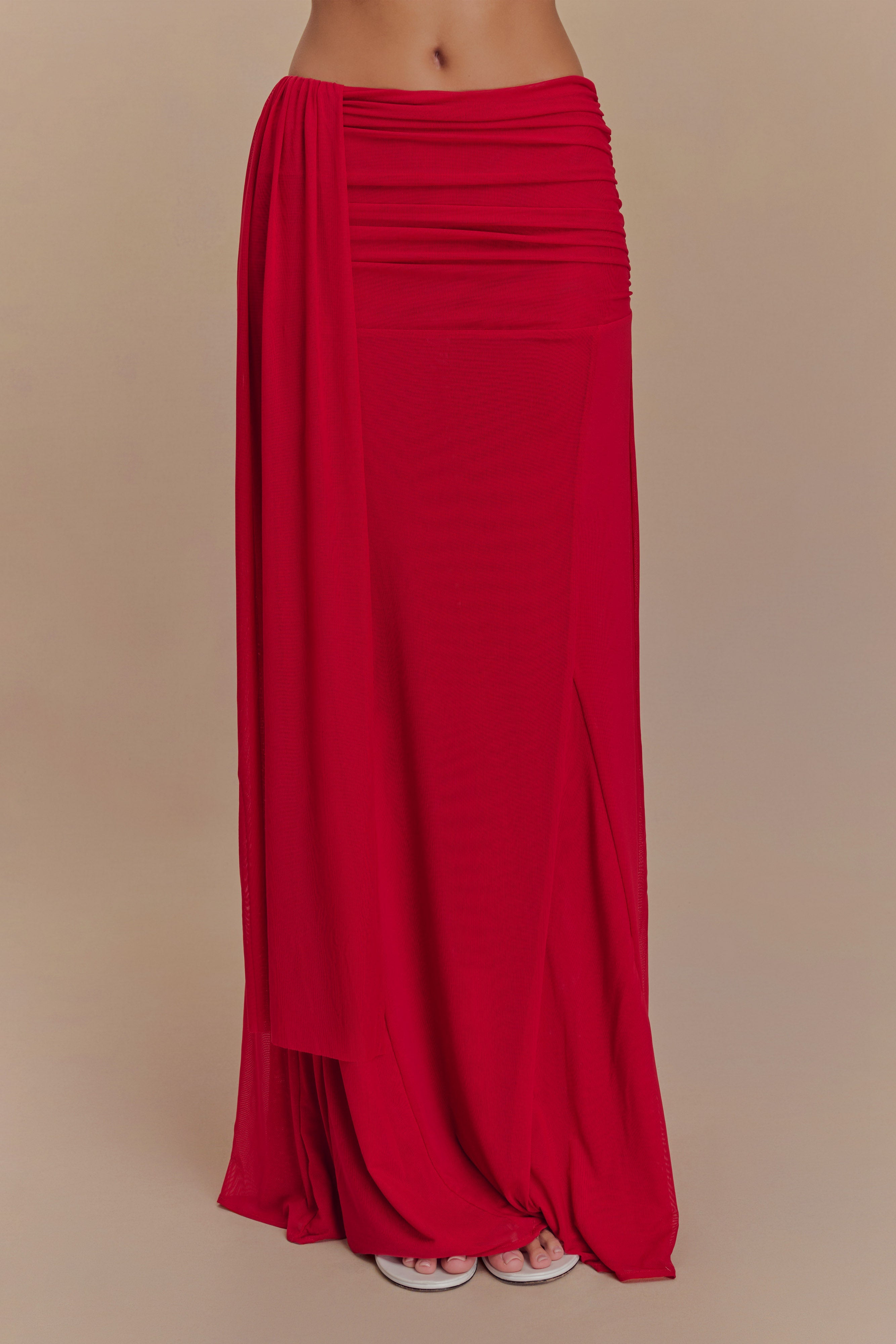 Arna Mesh Maxi Skirt - Ruby - Image 6