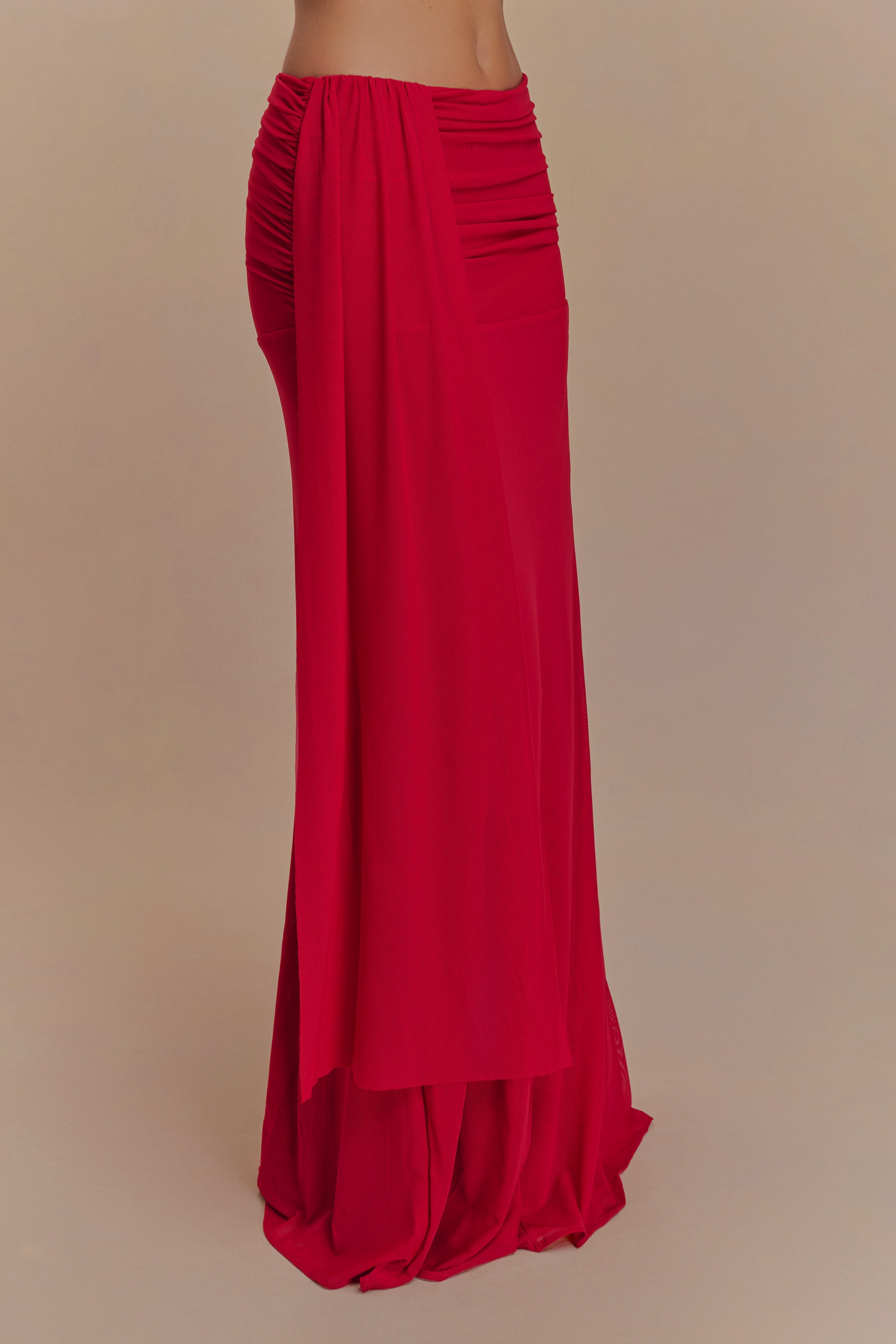 Arna Mesh Maxi Skirt - Ruby - Image 5