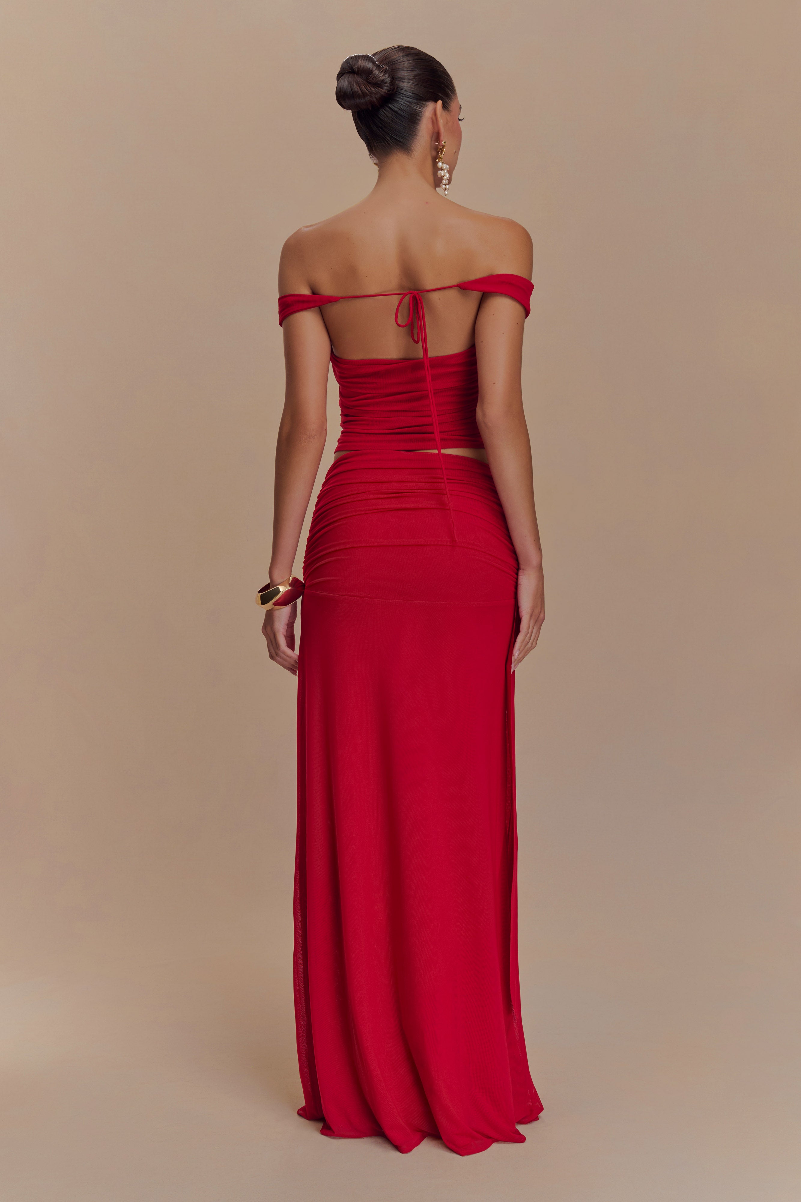 Arna Mesh Maxi Skirt - Ruby - Image 3