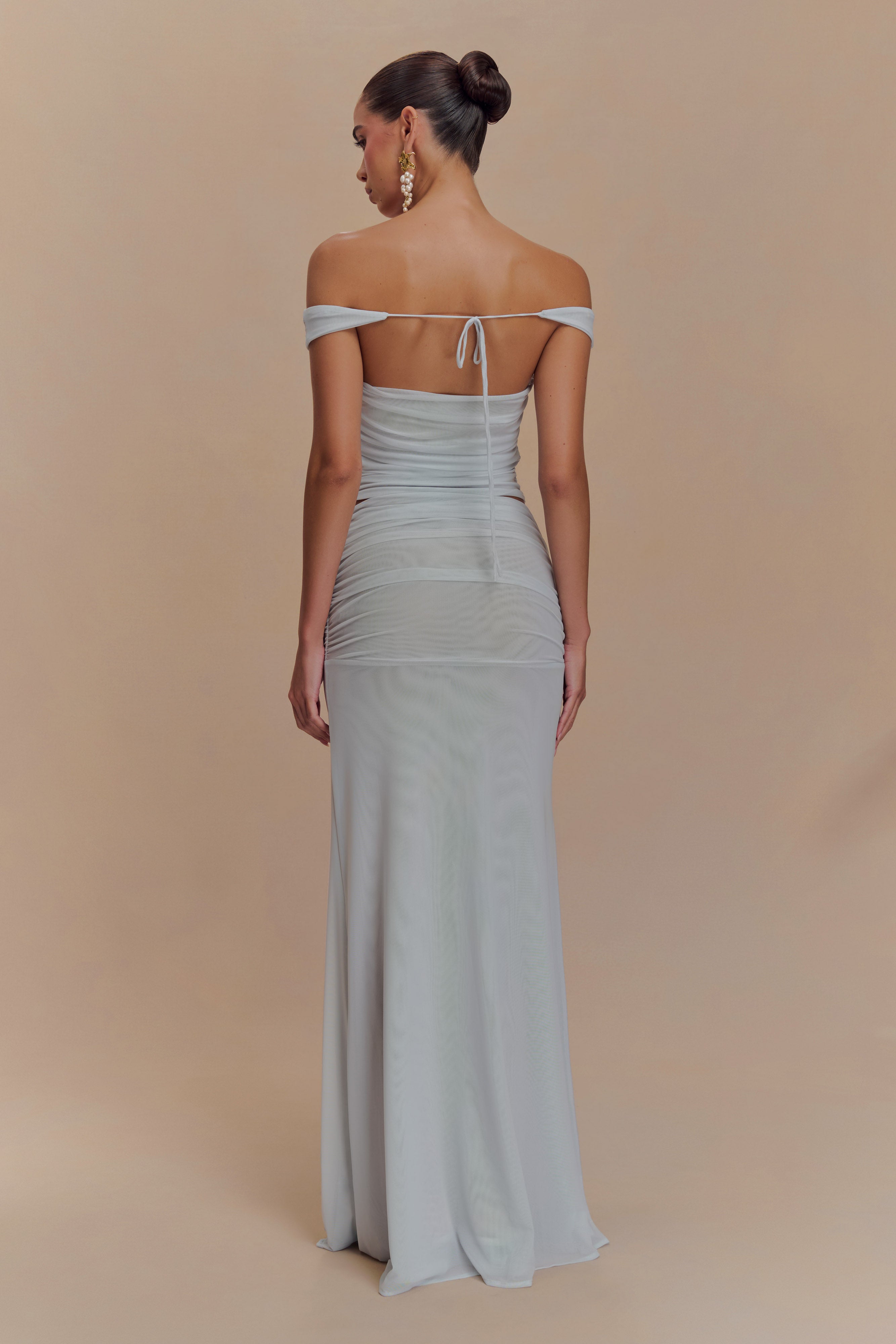Alternative view of Arna Mesh Maxi Skirt - Pale Blue