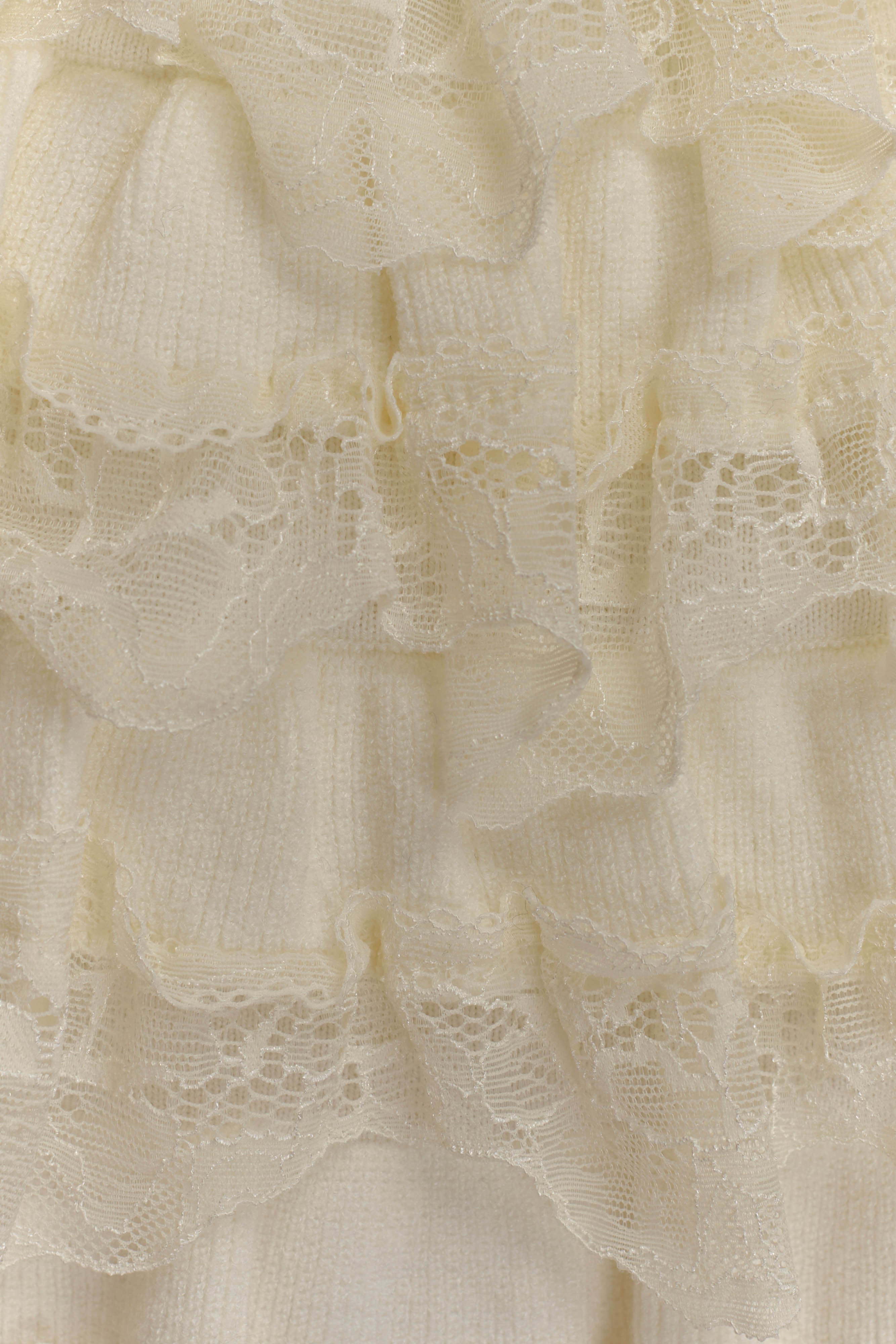 Margaret Lace Ruffle Mini Skort - Cream - Image 7