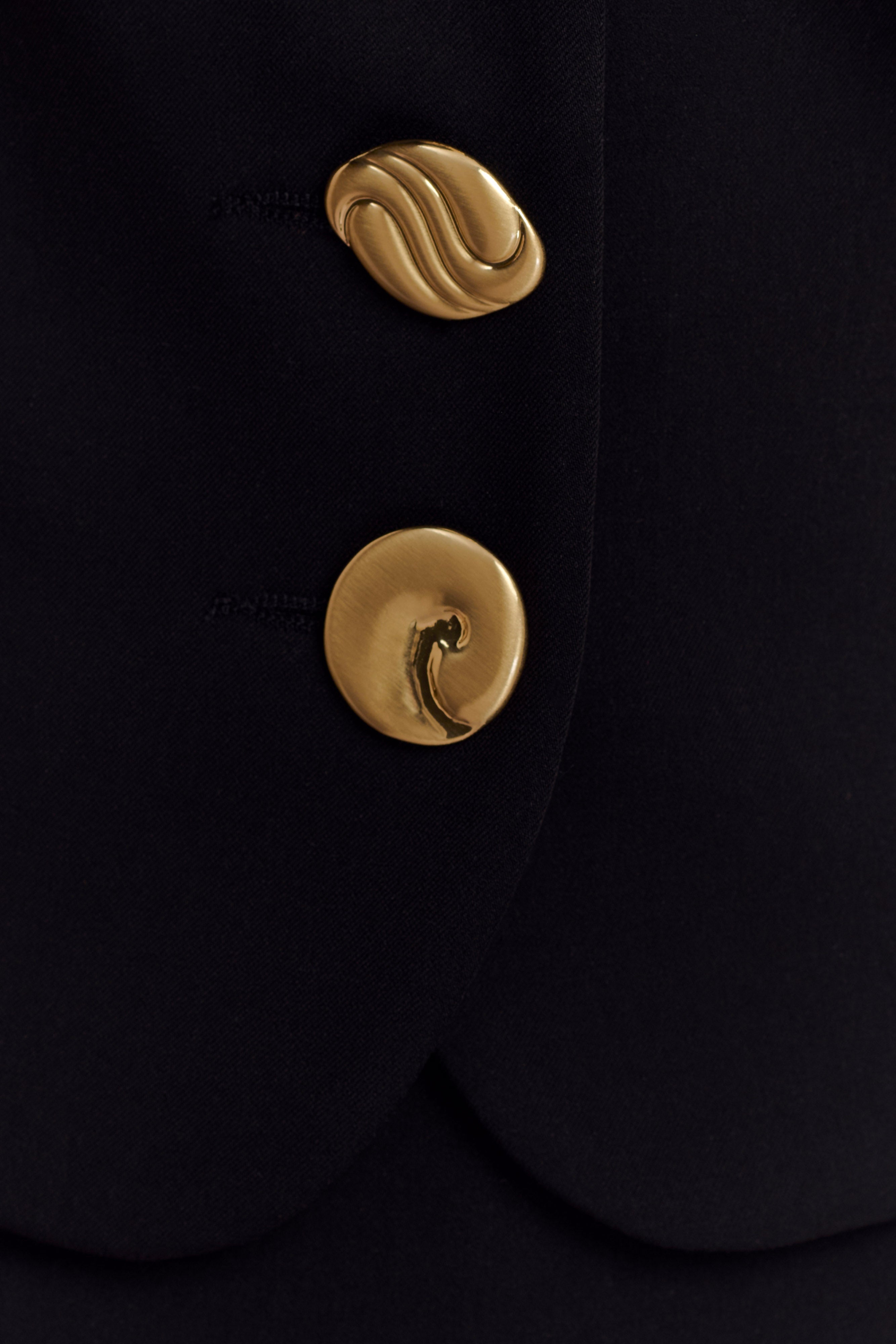 Alix Mixed Button Vest - Black - Image 8