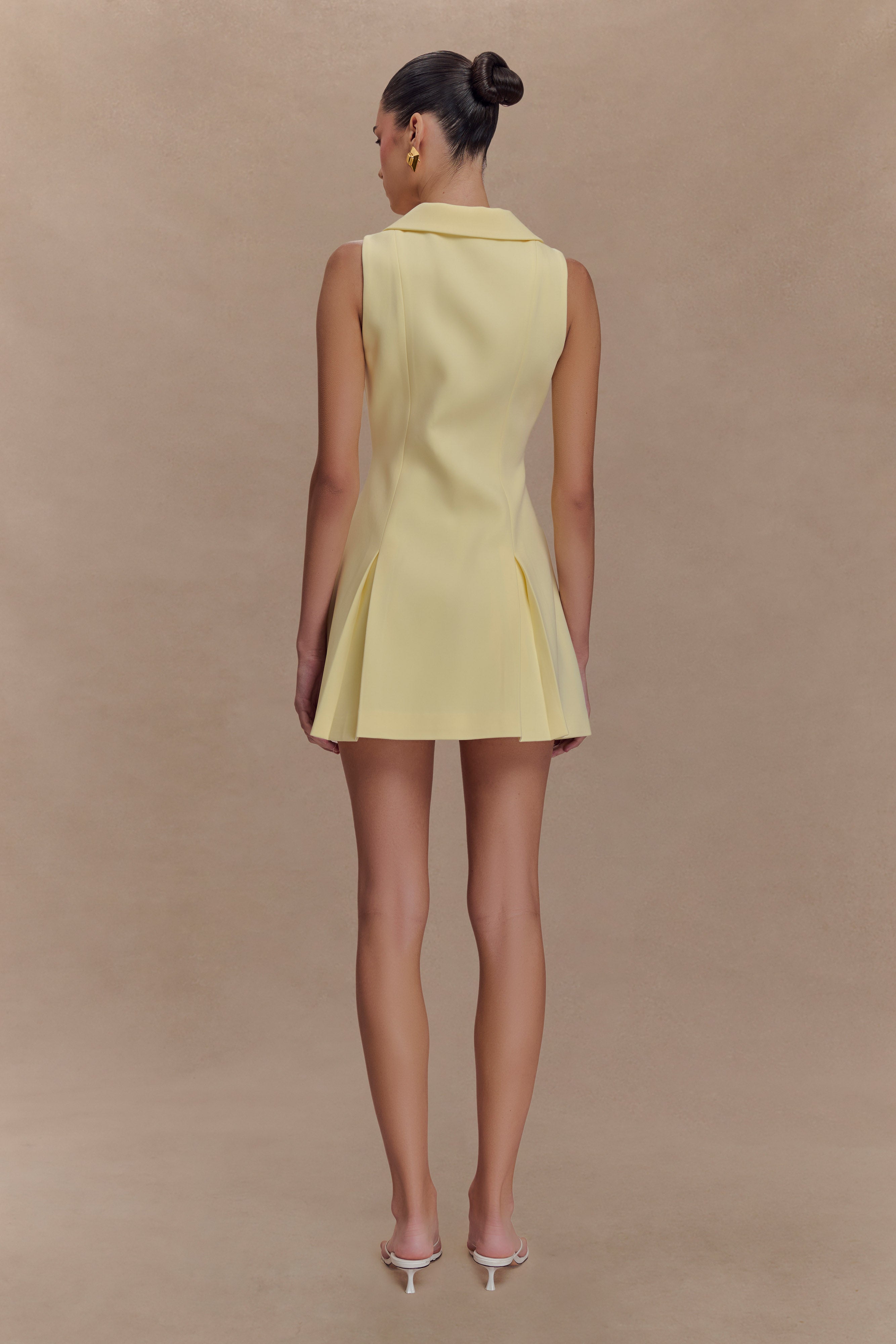 Oli Sleeveless Mini Dress - Lemon - Image 5