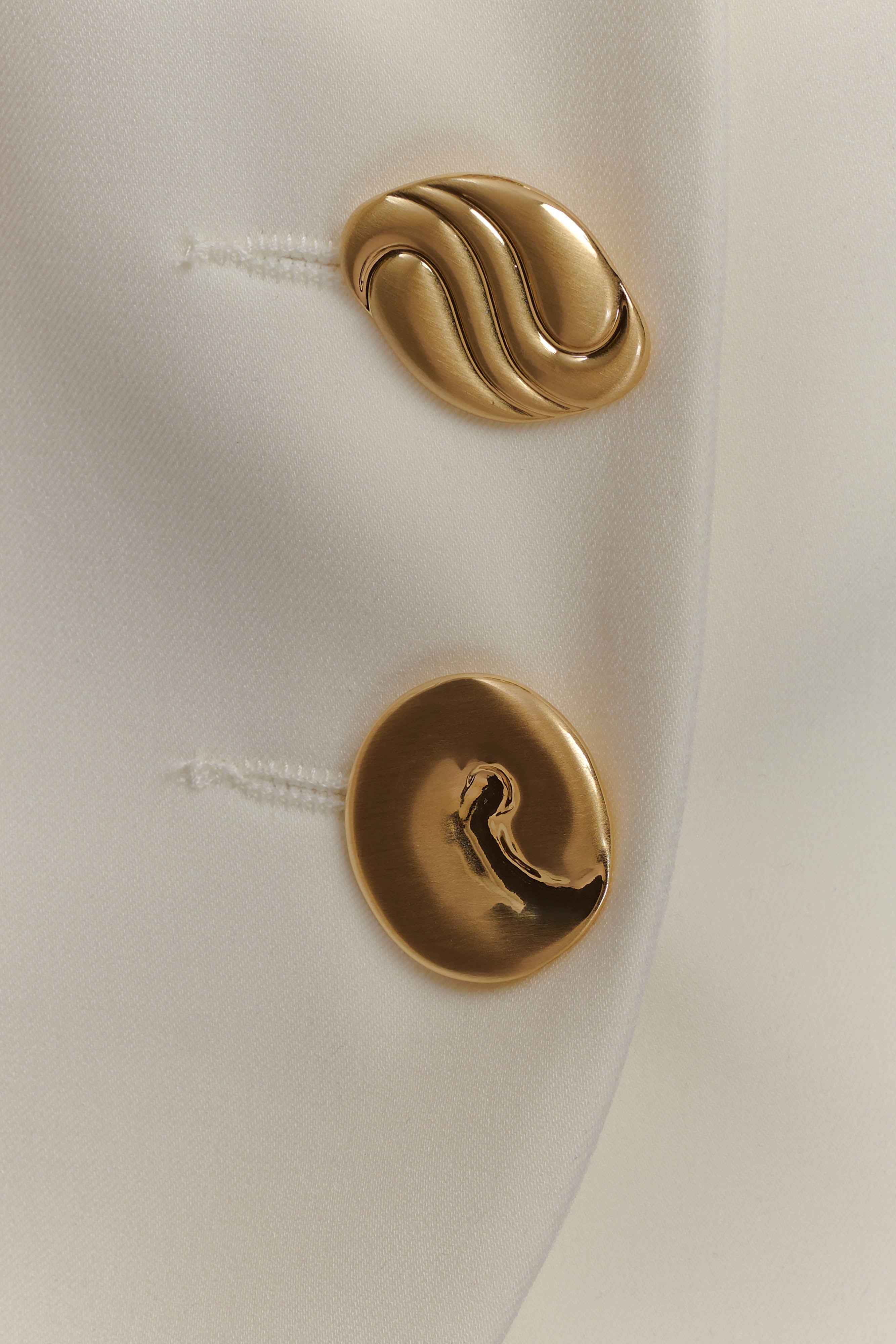 Alix Mixed Button Vest - Ivory - Image 7