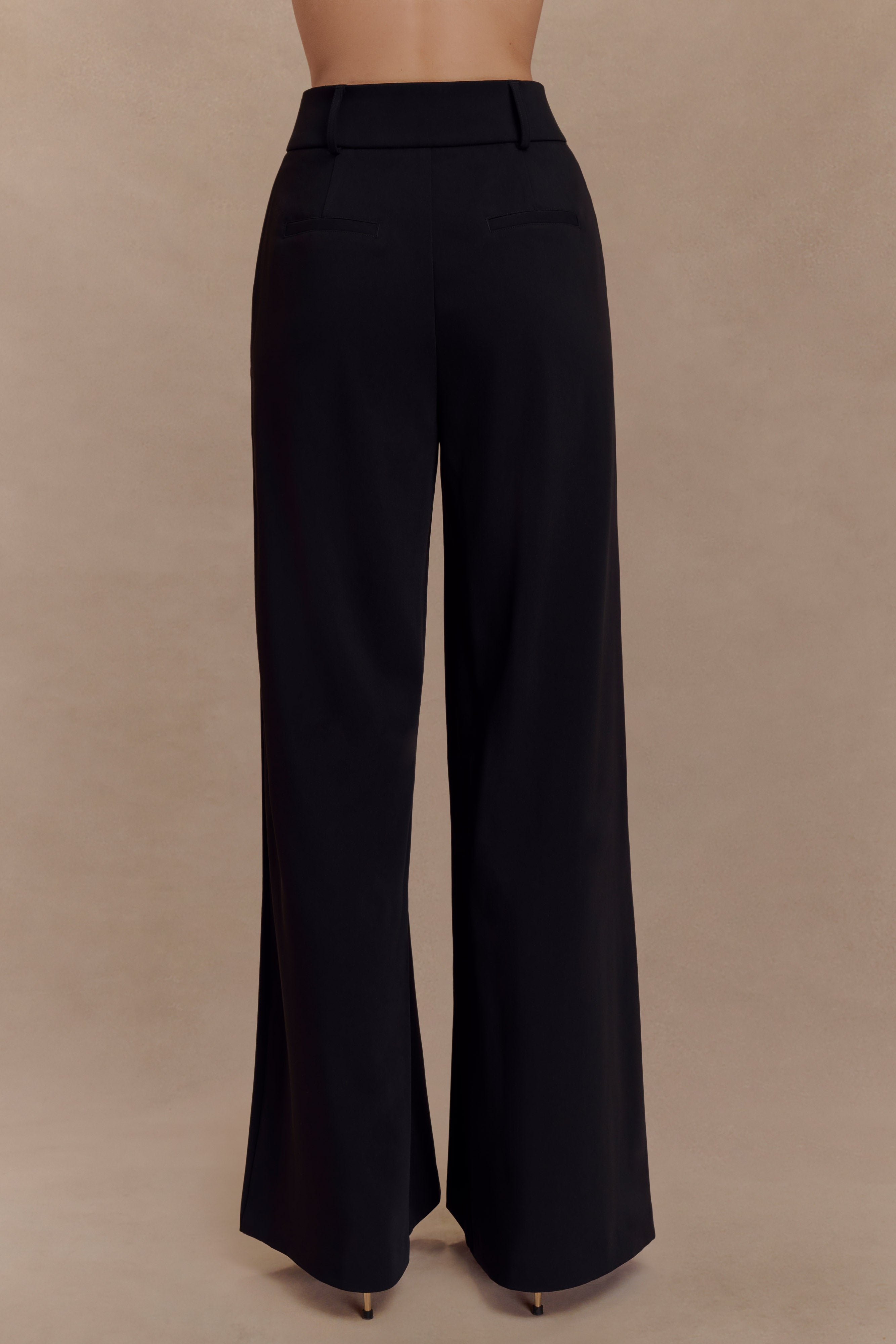 Alternative view of Jacqueline Pleated Wide Leg Pants - Black