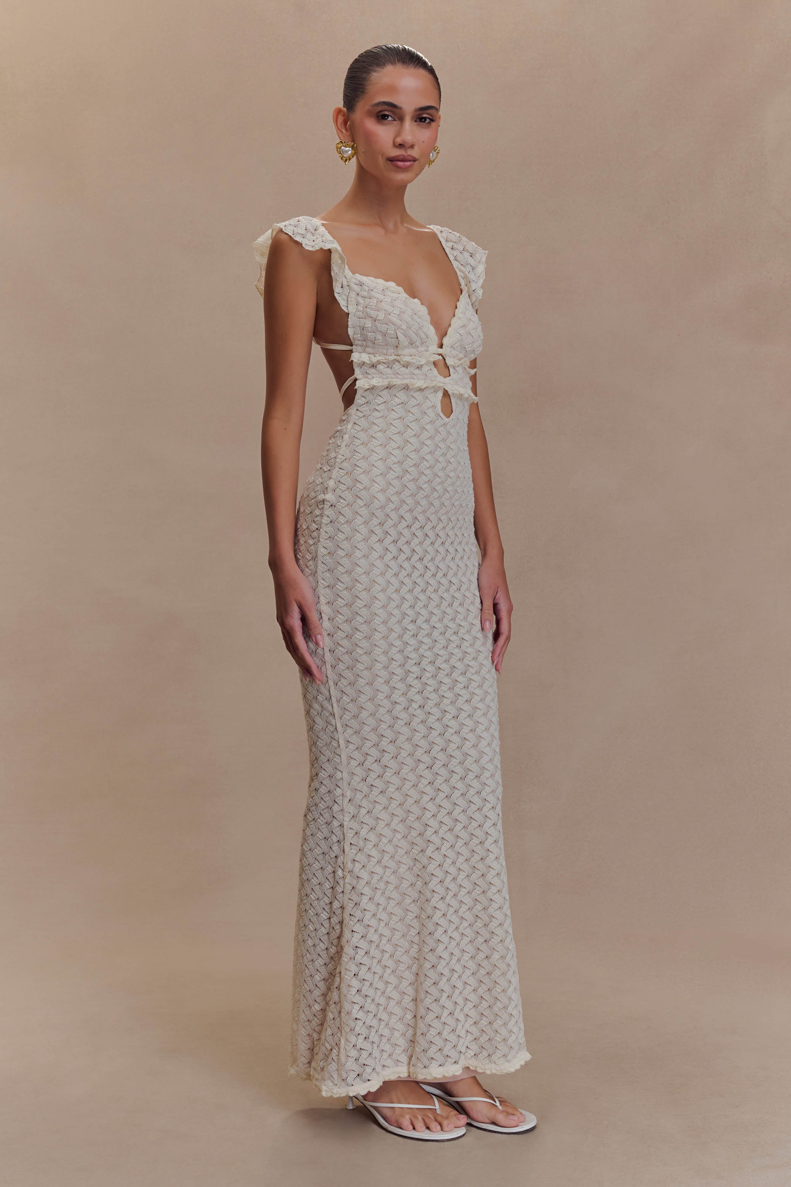 Ezra Lace Maxi Dress - Ivory - Image 5
