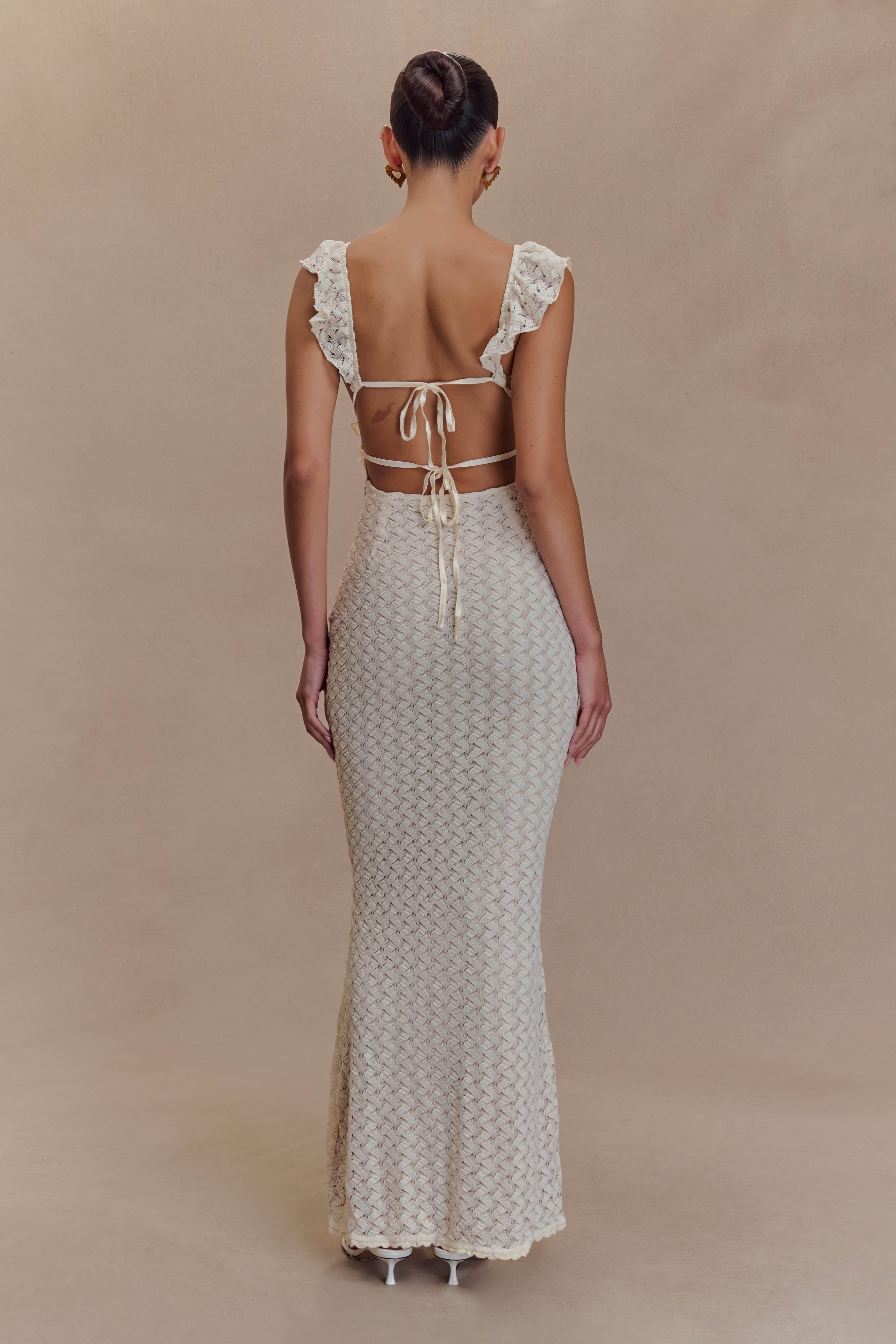 Ezra Lace Maxi Dress - Ivory - Image 3