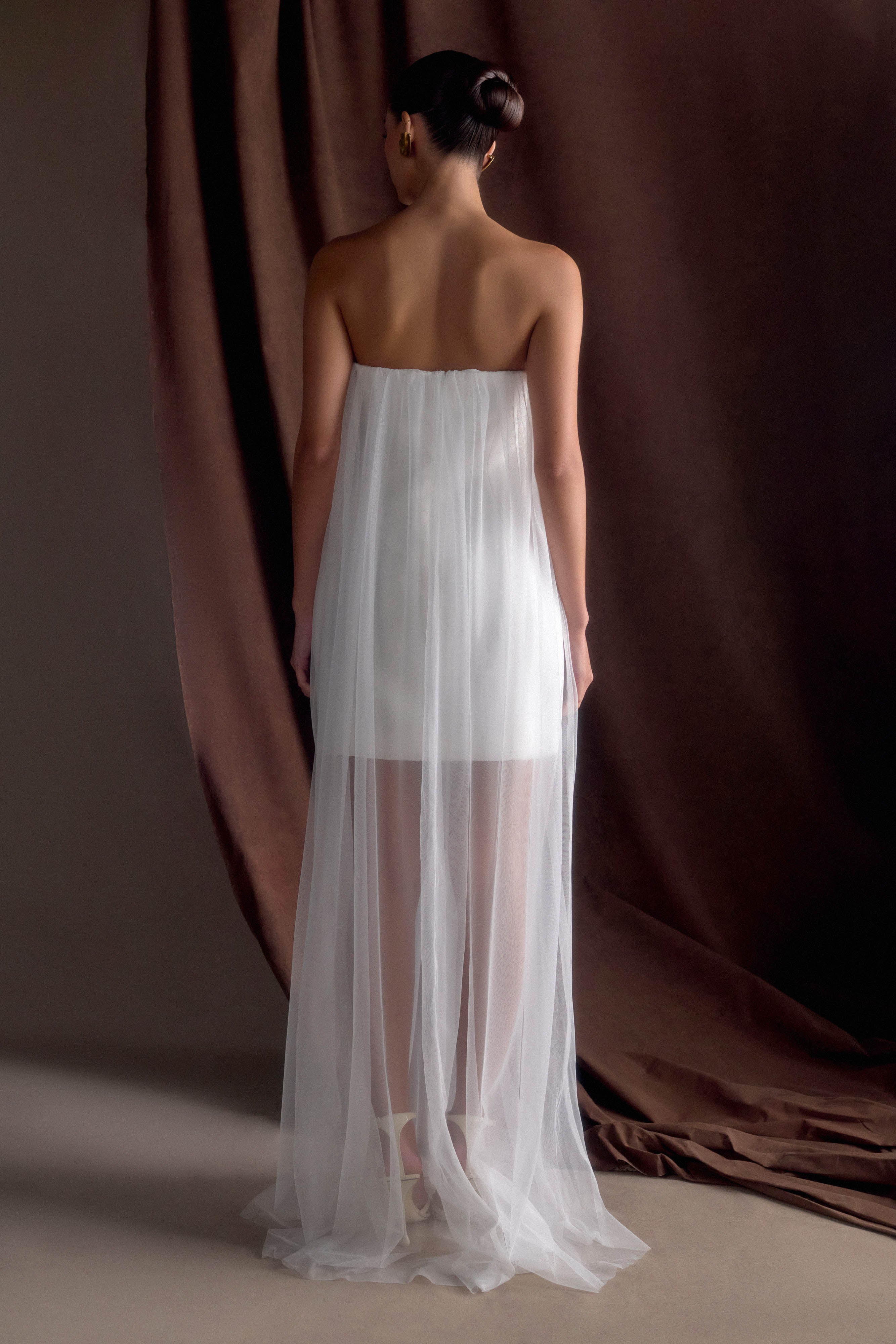 Alternative view of Bettany Chiffon Strapless Maxi Dress - White
