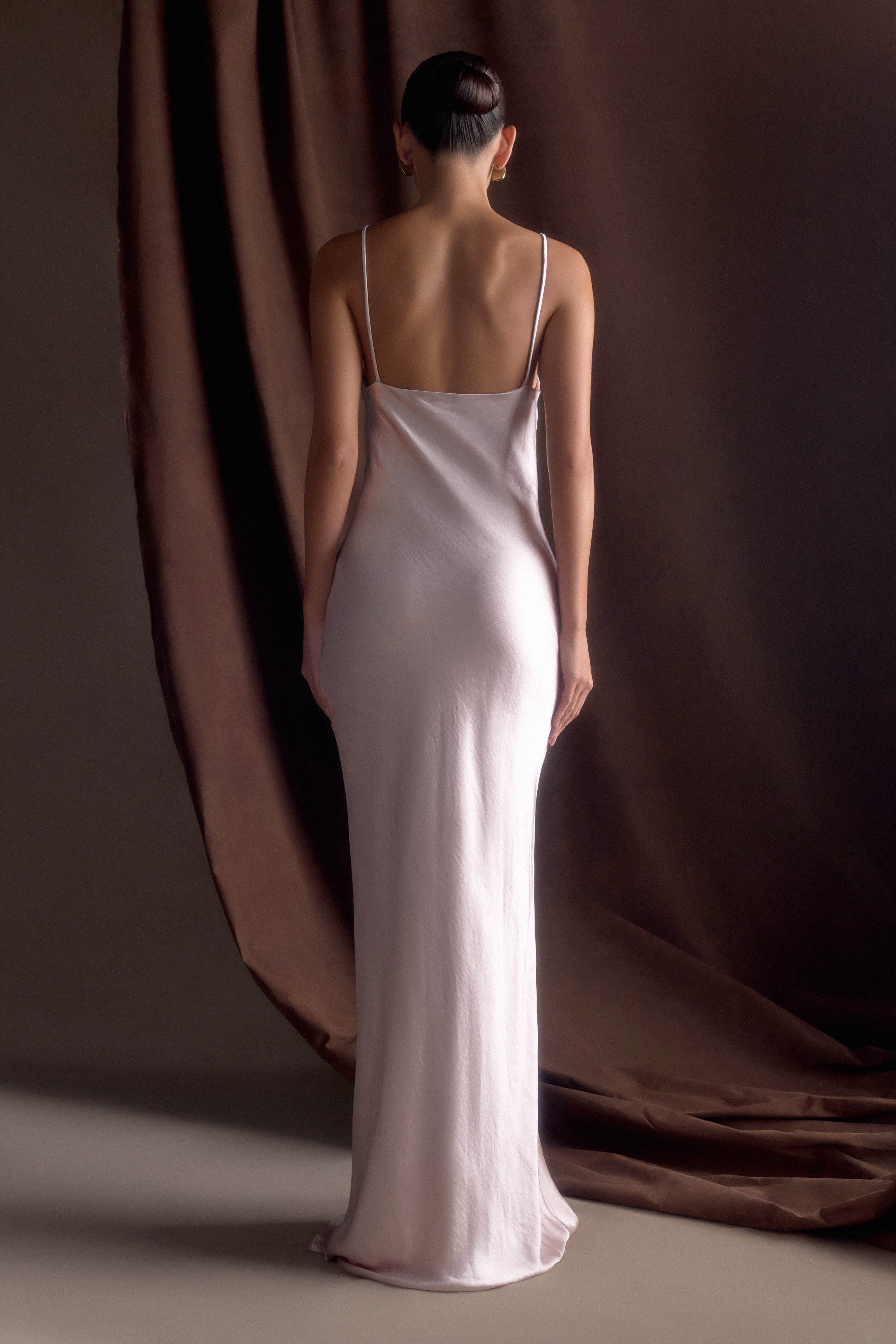 Alternative view of Lilly Sweetheart Satin Maxi Dress - Soft Pink