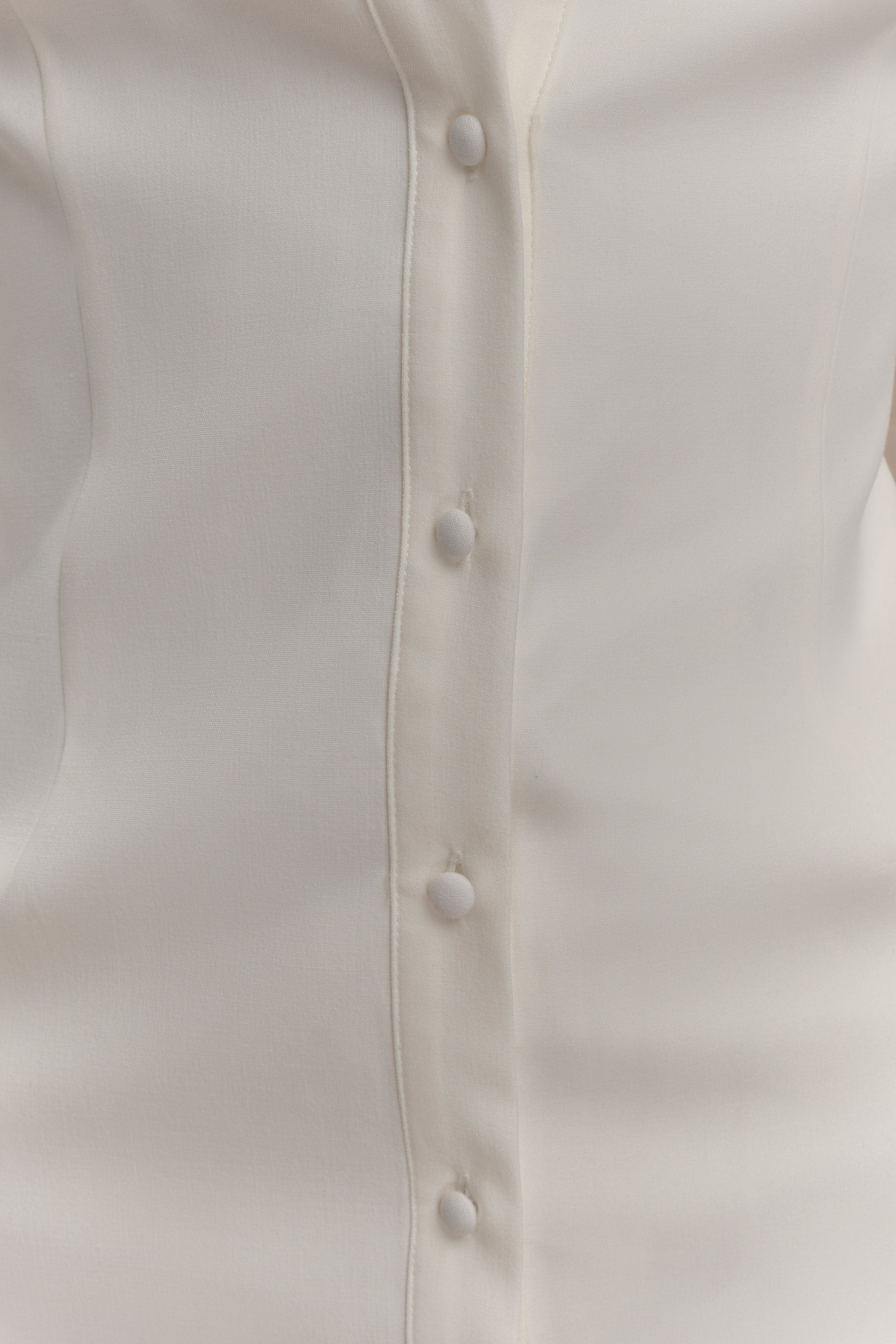 Dorian Fitted Shirt Midi Dress - White - Image 8