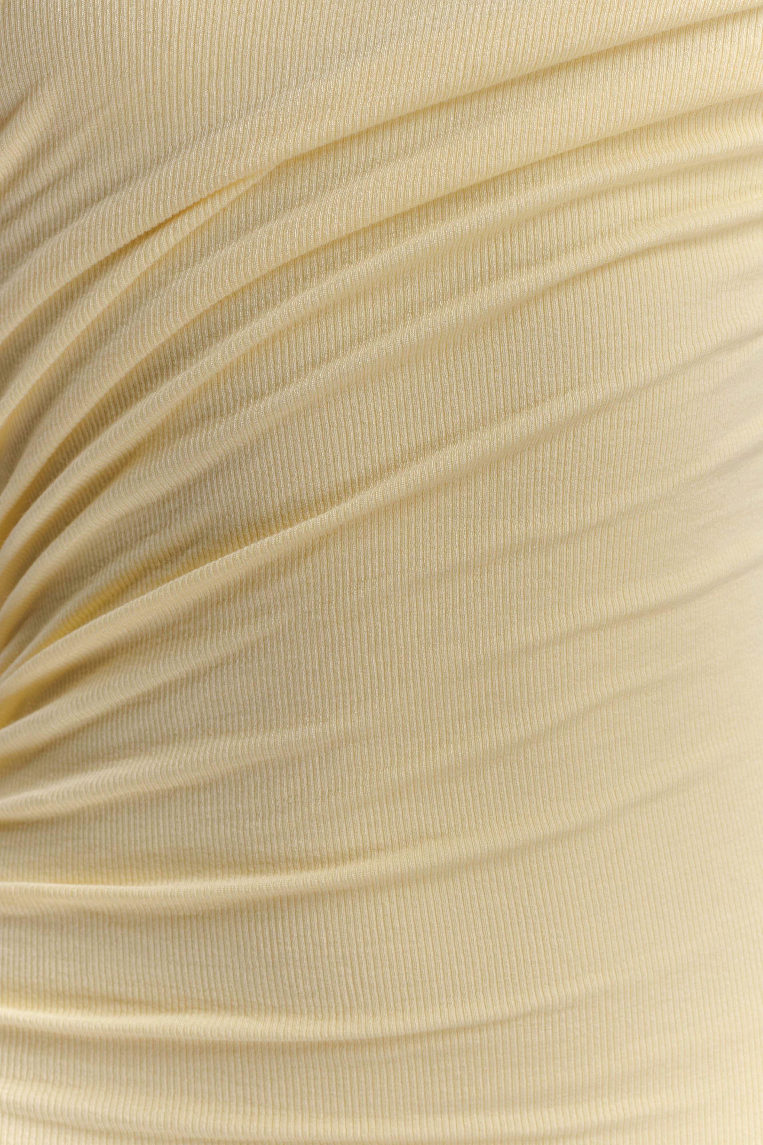 Anastasia One Shoulder Modal Midi Dress - Pale Lemon - Image 7