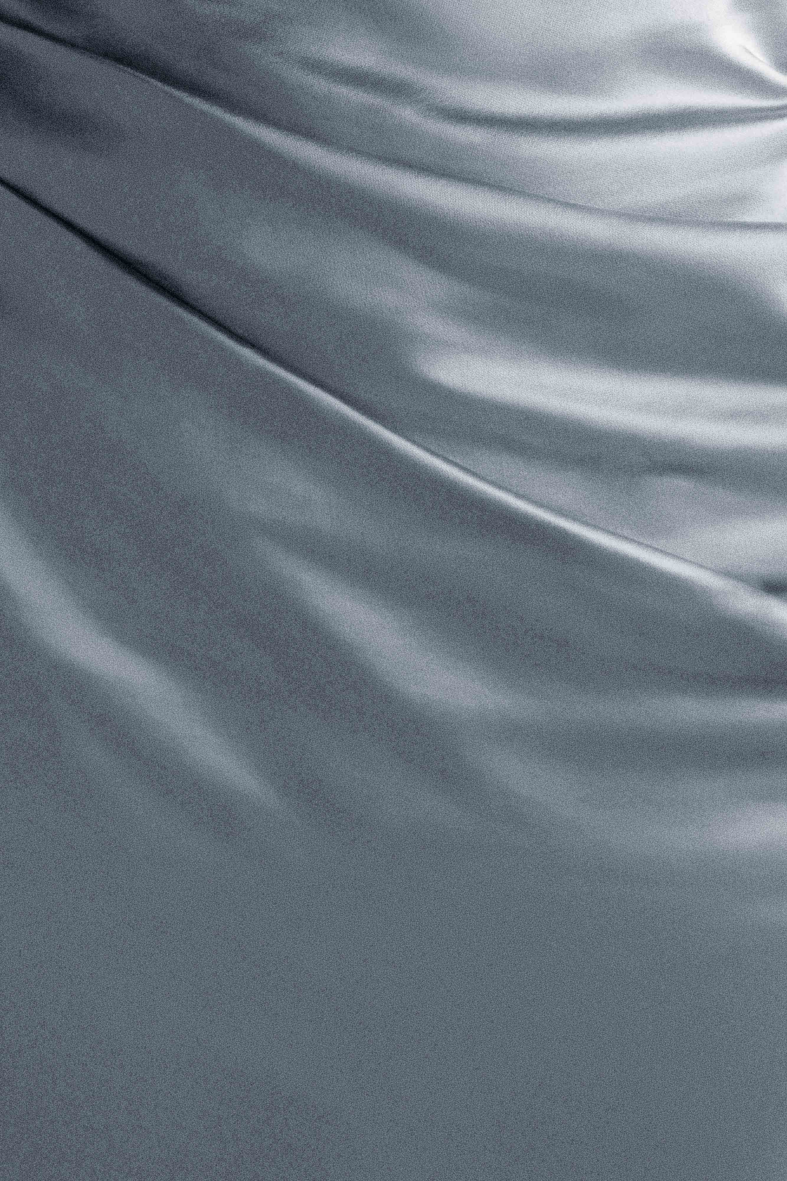 Dalia Off Shoulder Satin Maxi Dress - Frosted Blue - Image 9