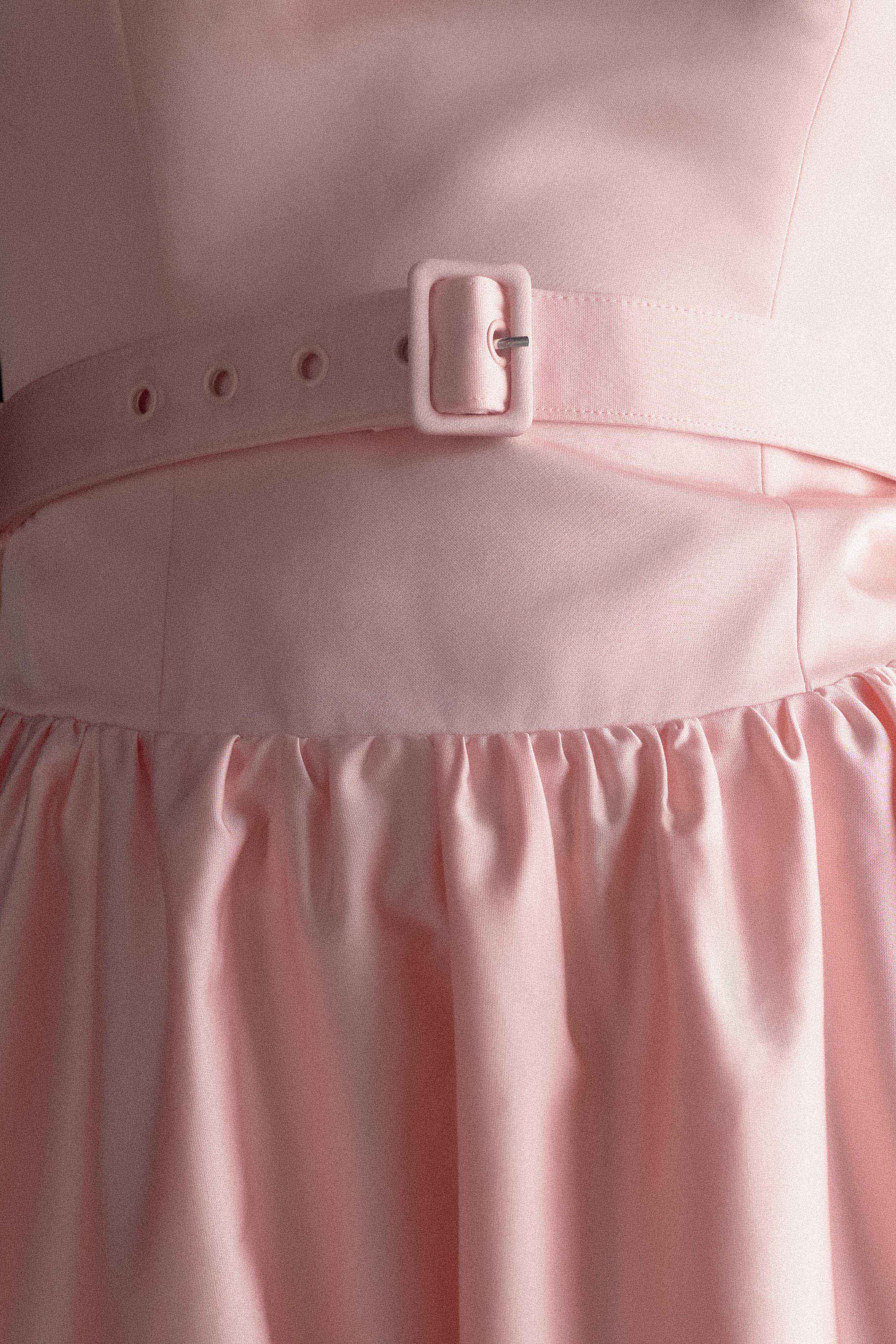 Florence Strapless Belted Maxi Dress - Baby Pink - Image 7