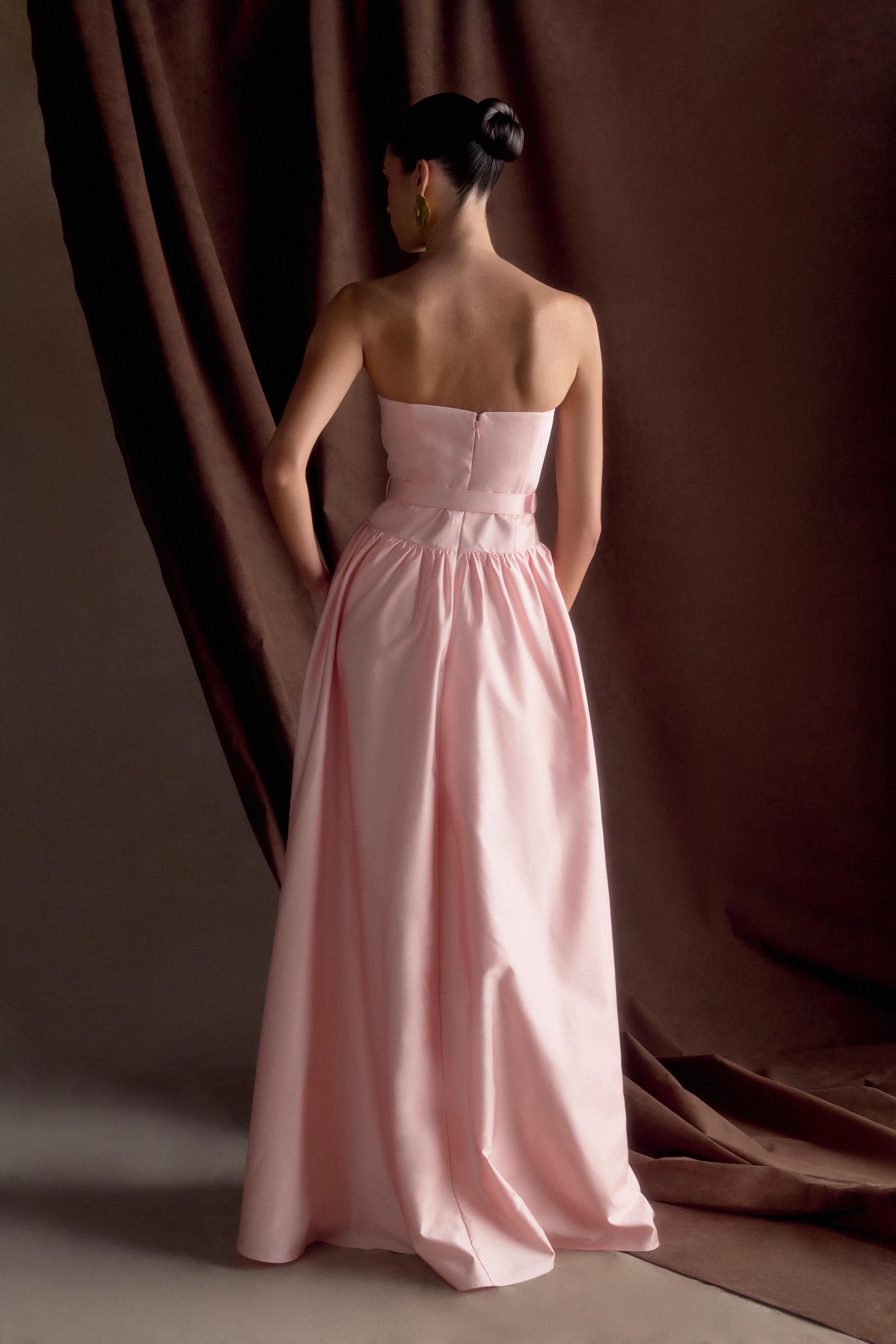 Alternative view of Florence Strapless Belted Maxi Dress - Baby Pink