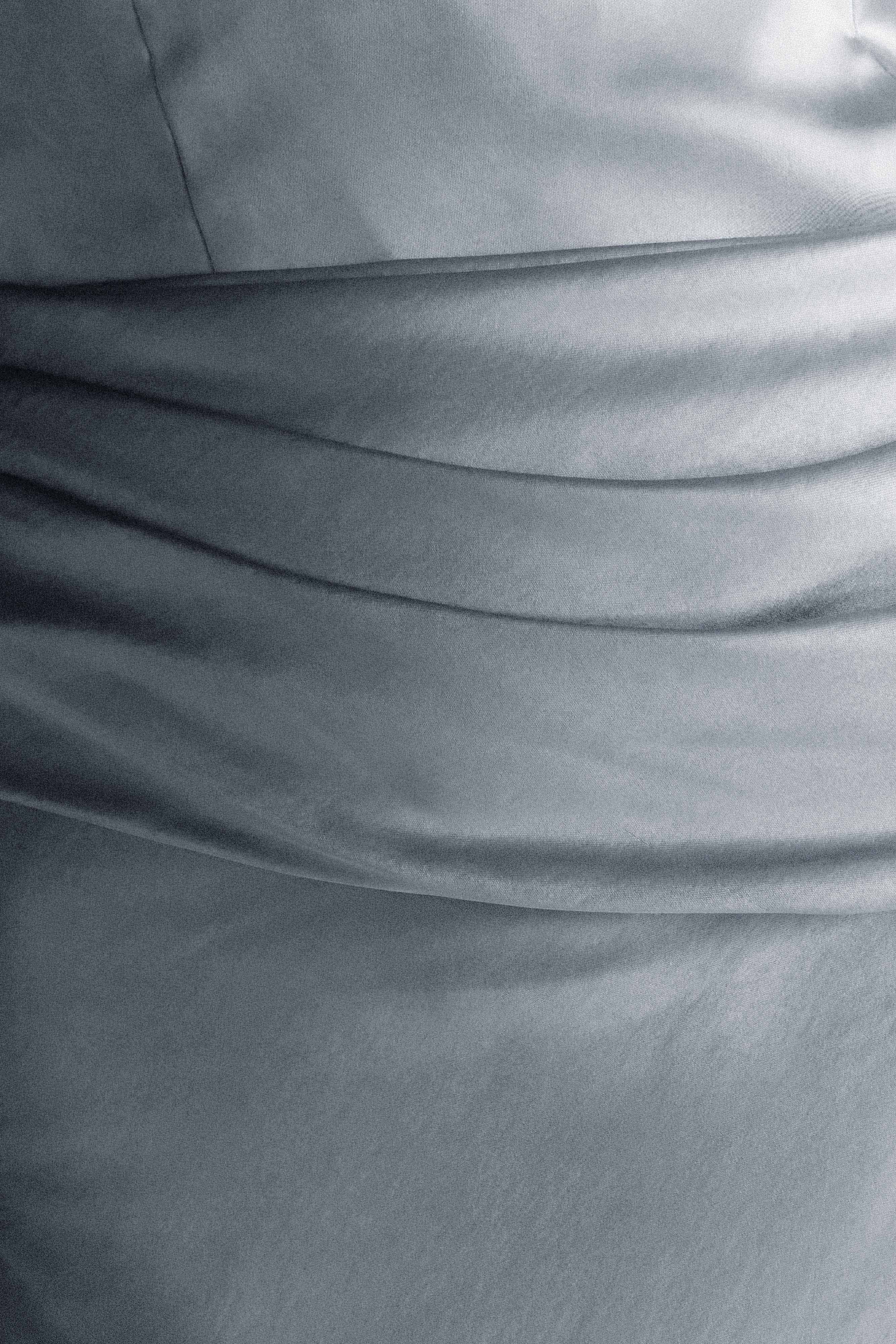 Jasmine Strapless Satin Maxi Dress - Frosted Blue - Image 12
