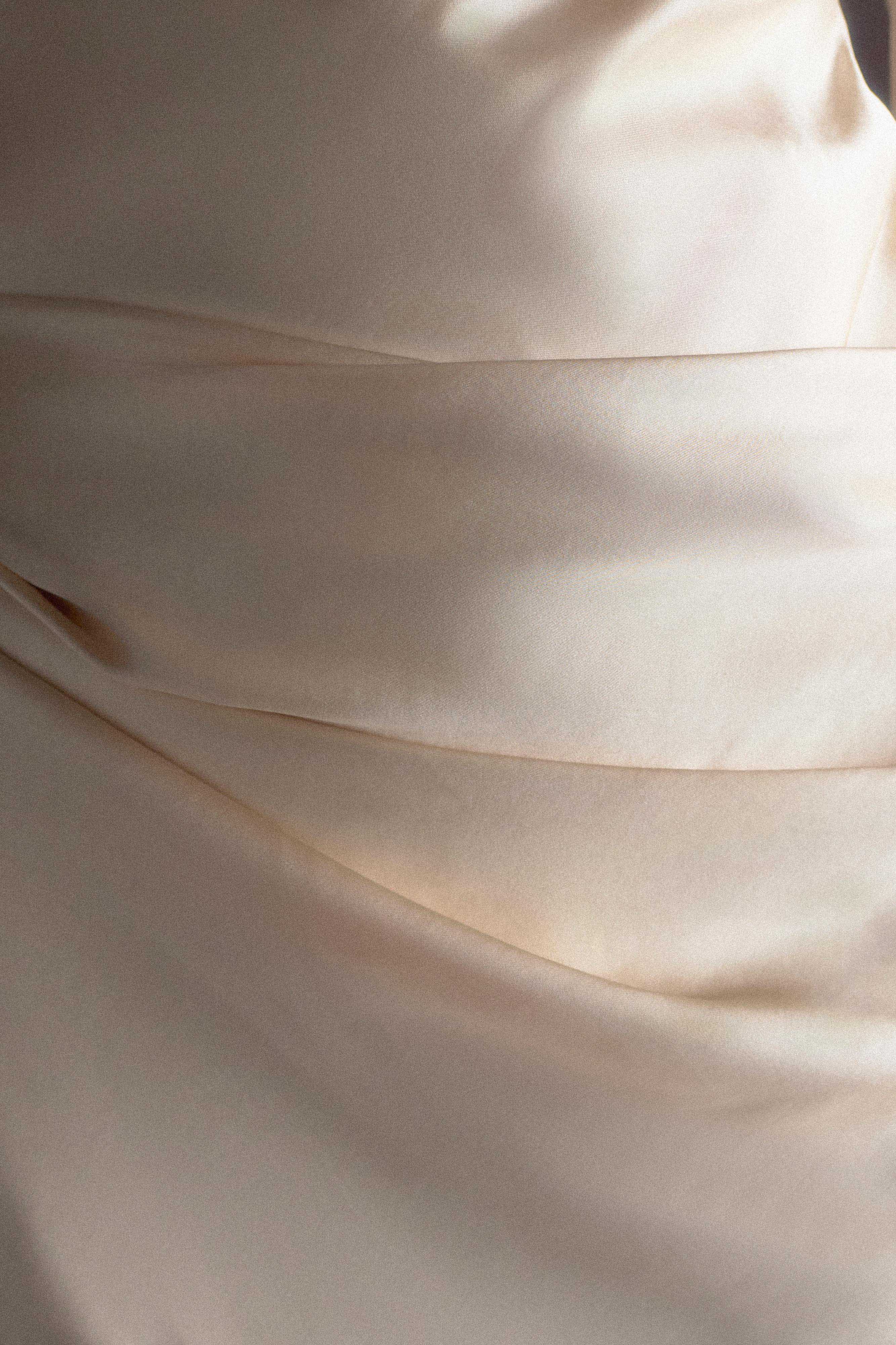 Iris Long Sleeve Satin Maxi Dress - Blush Gold - Image 5