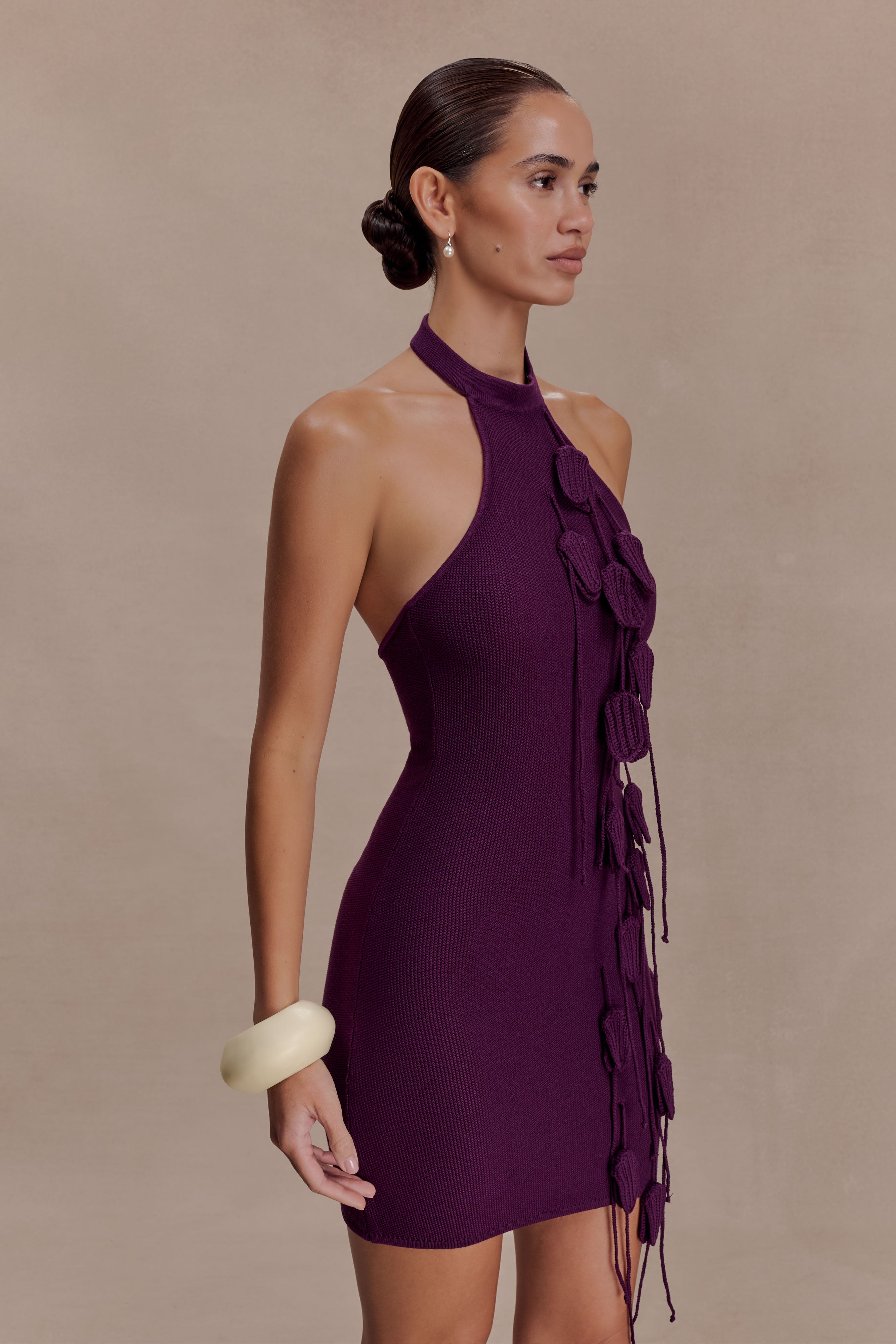 Jacky Tulip Mini Dress - Plum - Image 5
