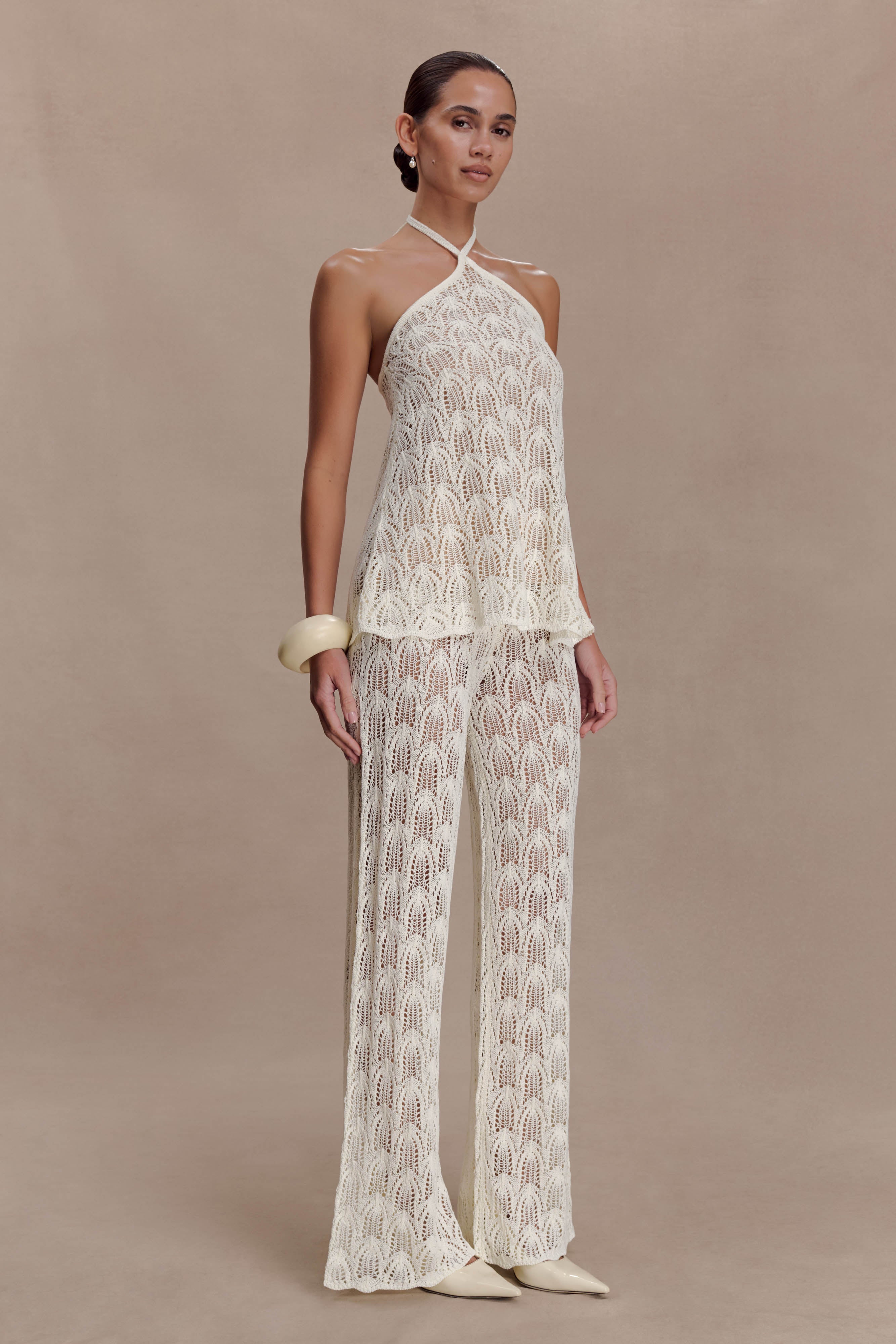 Glinda Crochet Pants - Ivory - Image 3