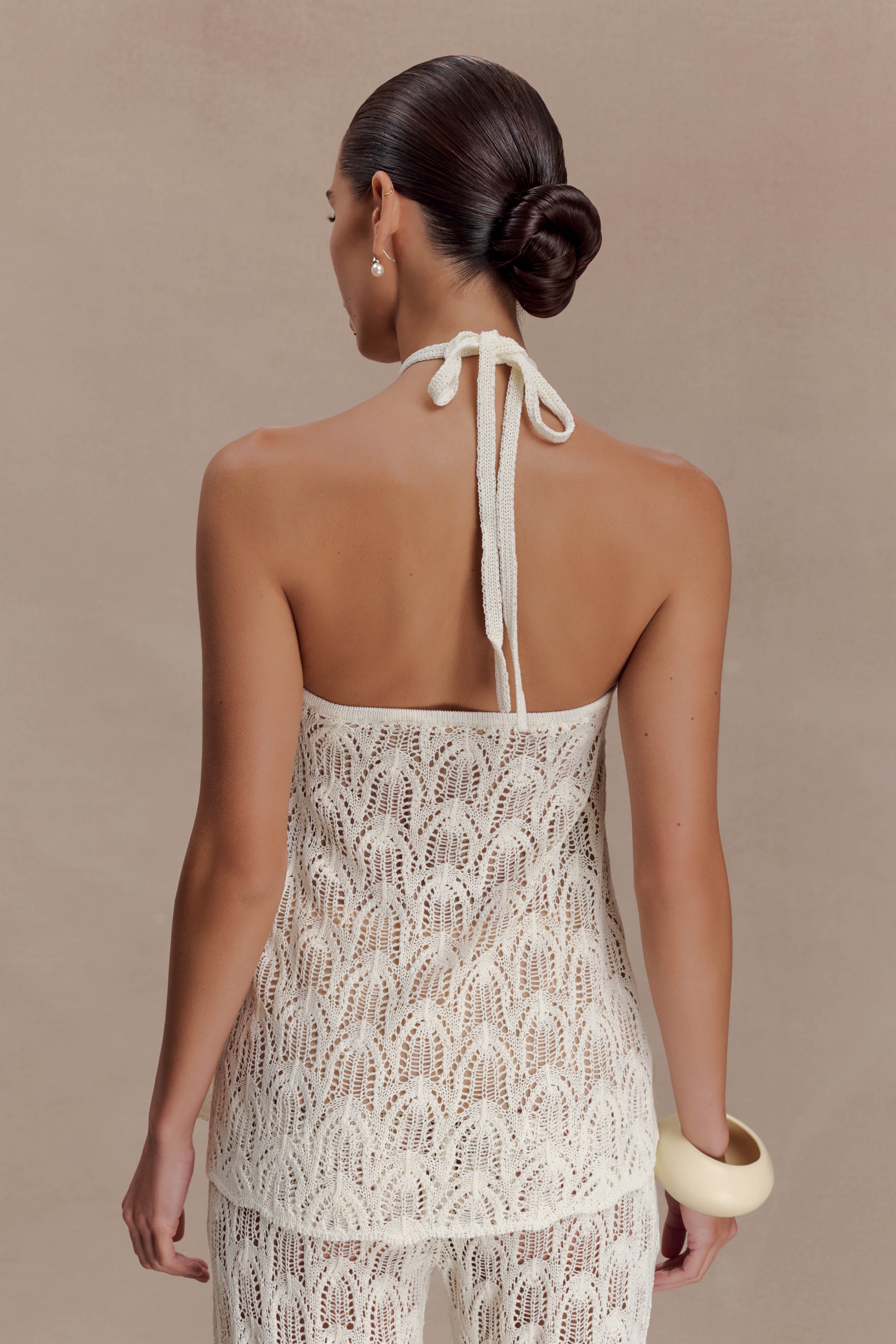 Alternative view of Corey Crochet Halter Neck Top - Ivory