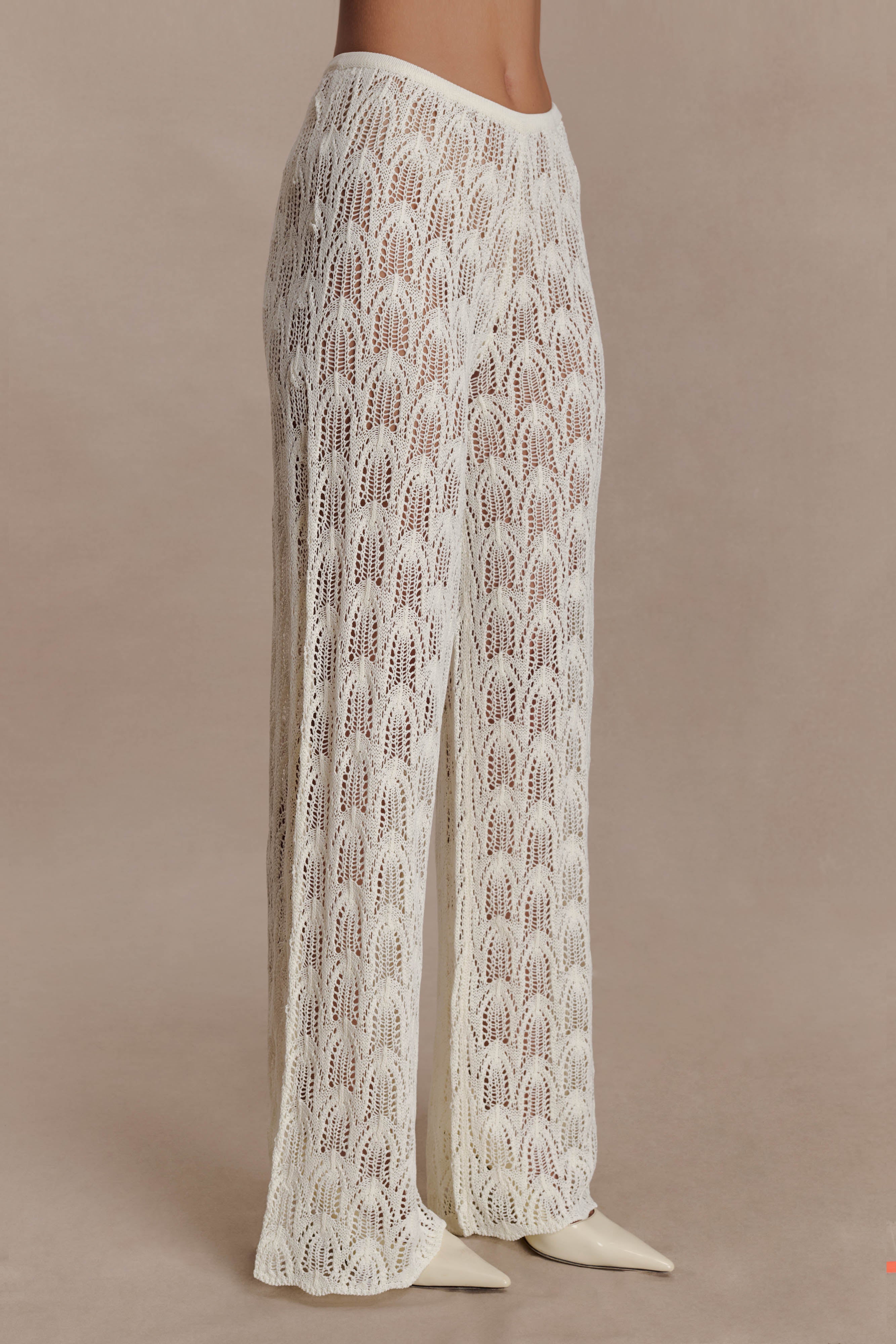Glinda Crochet Pants - Ivory - Image 4
