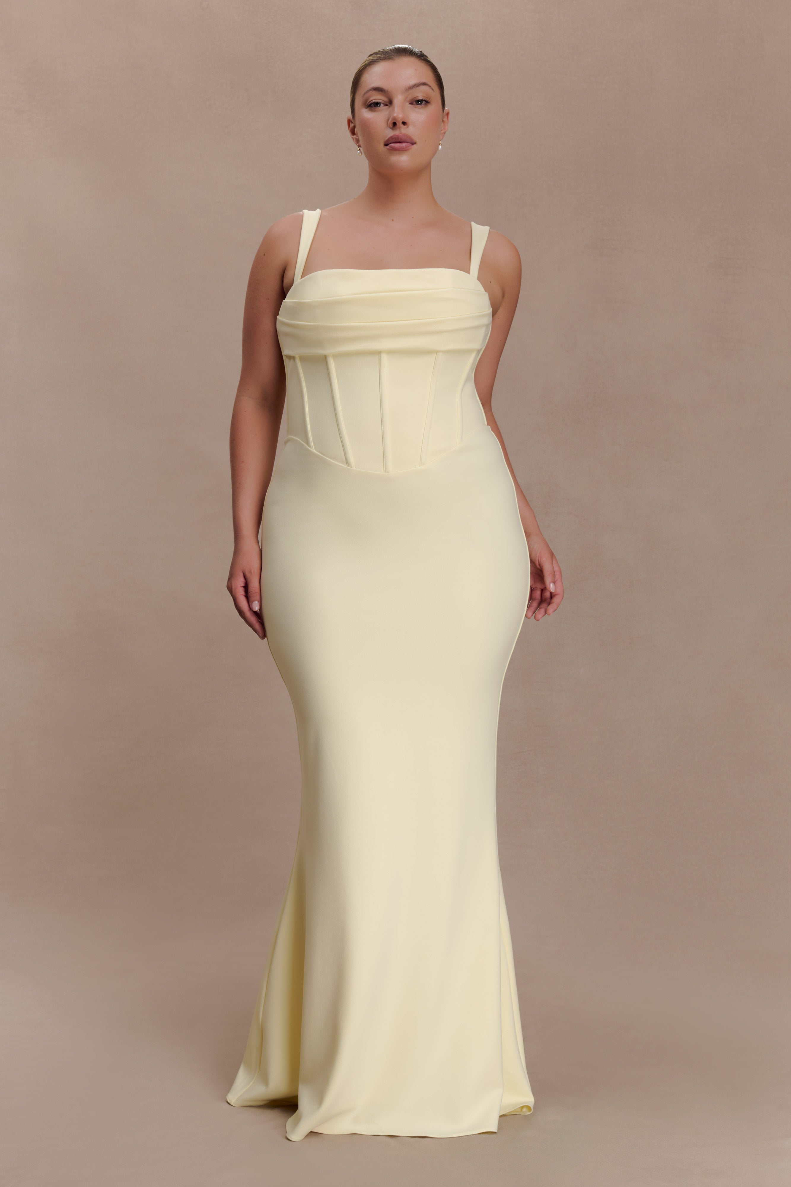 Luella Crepe Corset Maxi Dress - Lemon - Image 8