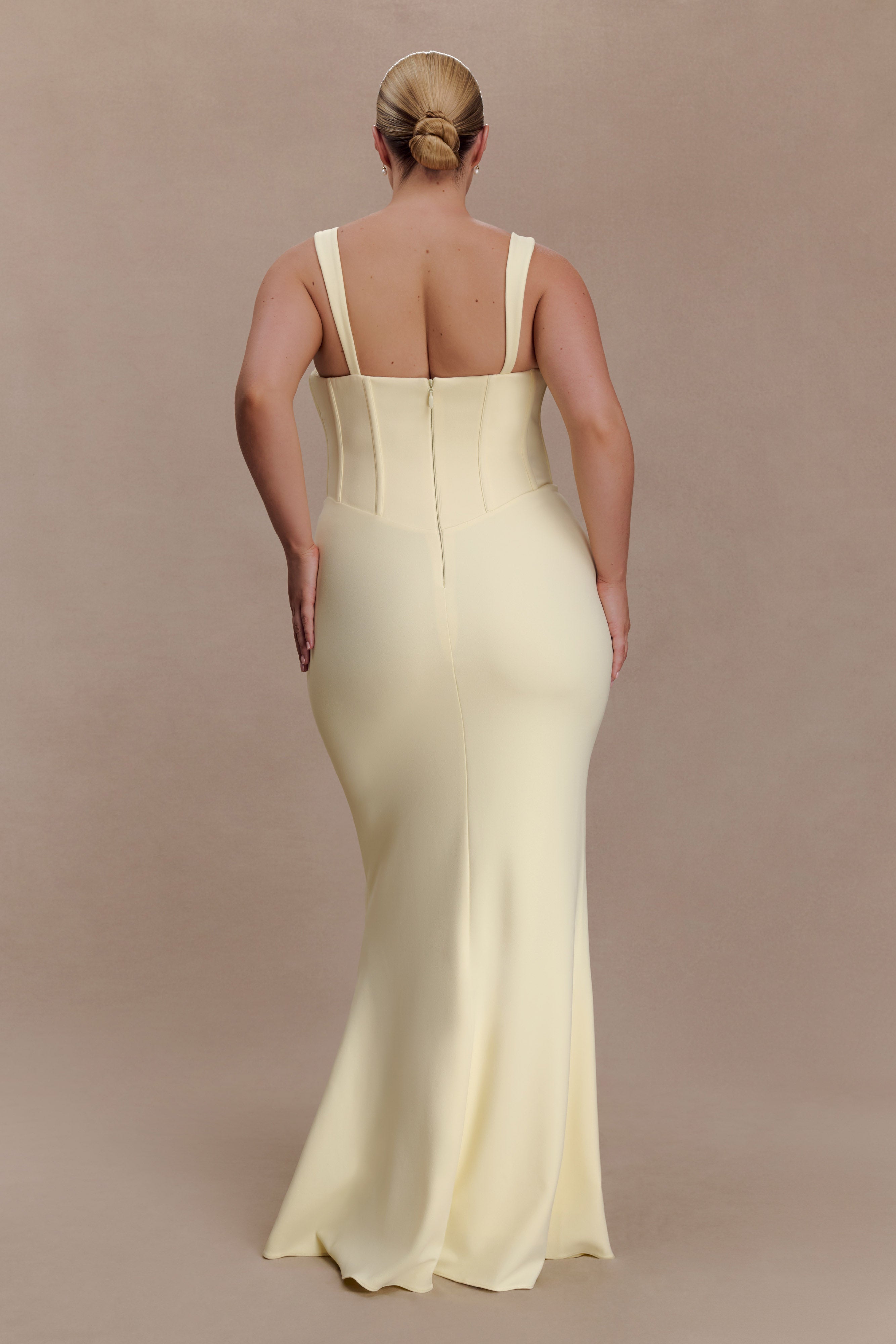 Luella Crepe Corset Maxi Dress - Lemon - Image 6