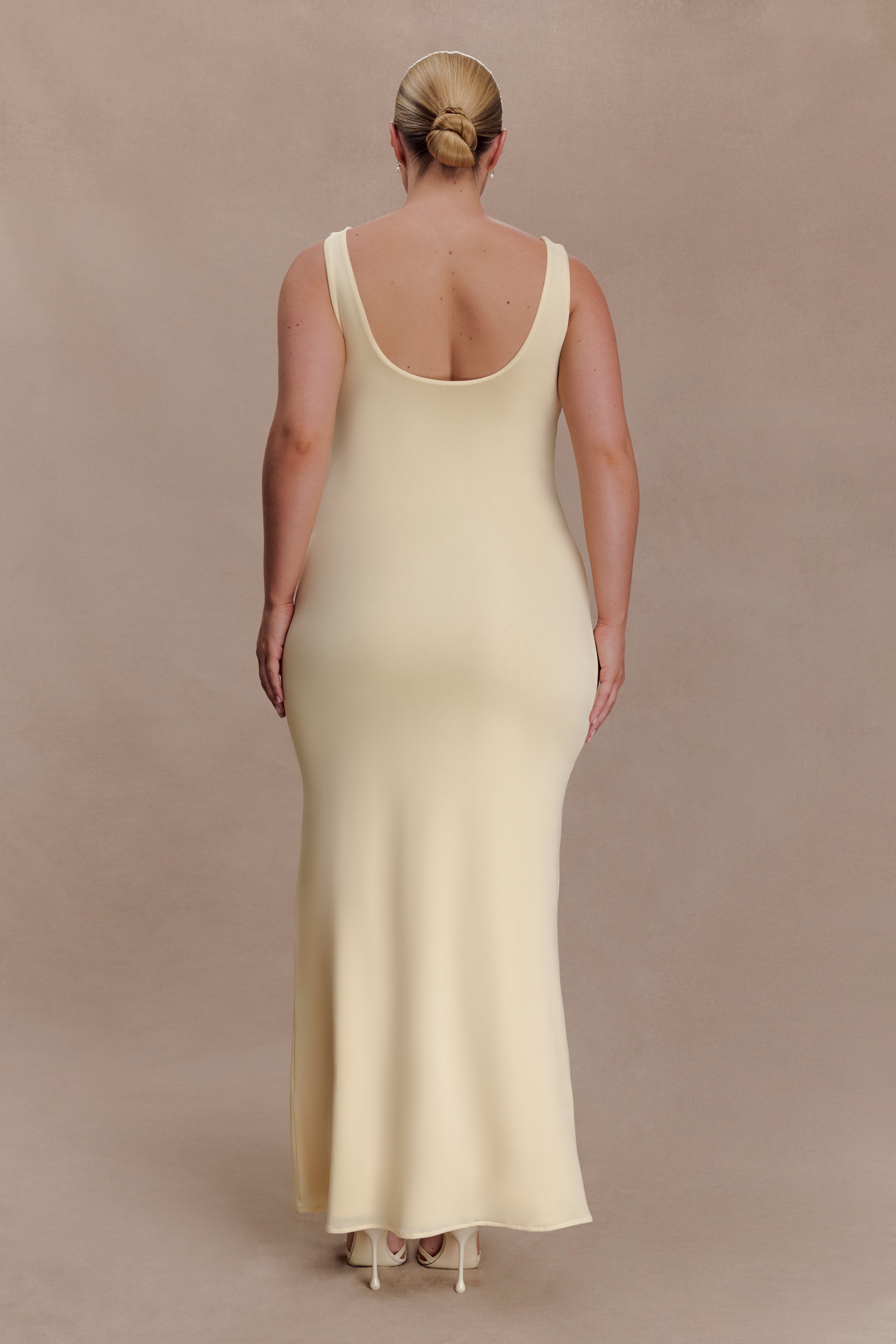 Marta Slinky Cowl Maxi Dress - Lemon - Image 6