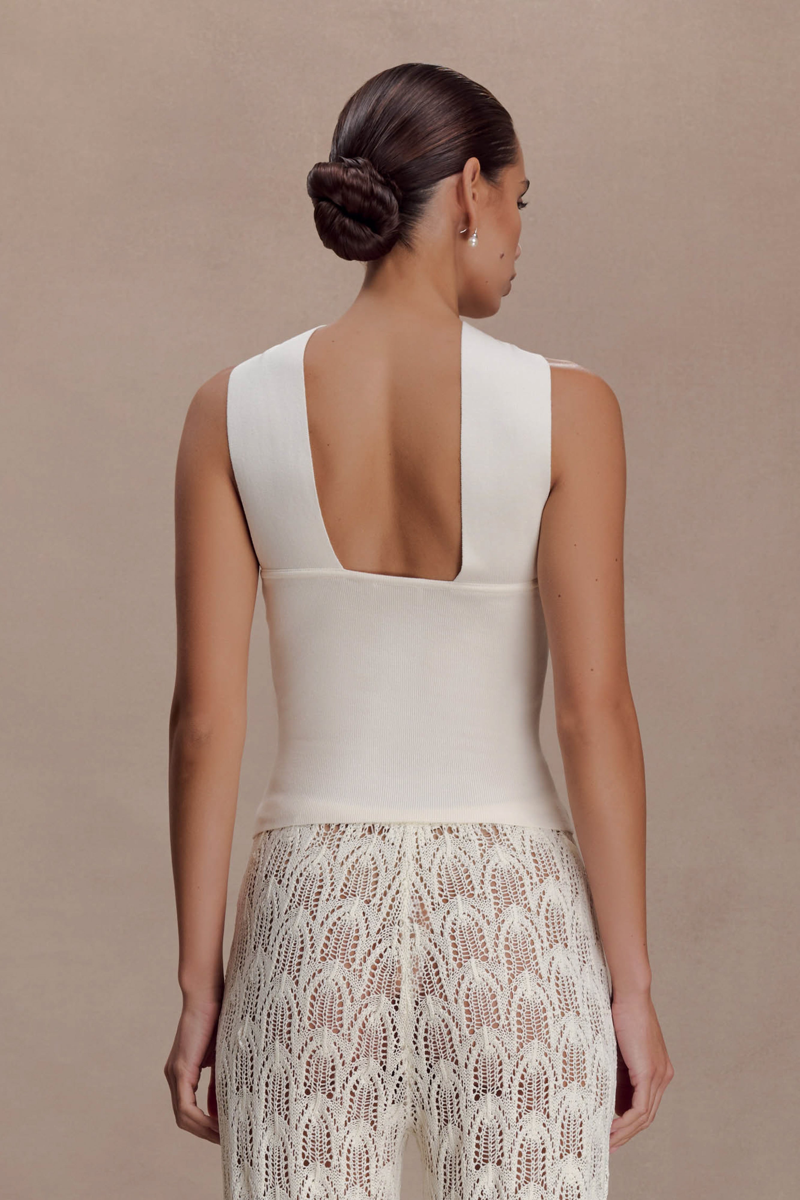 Alternative view of Angelika Twist Front Knit Top - Ivory