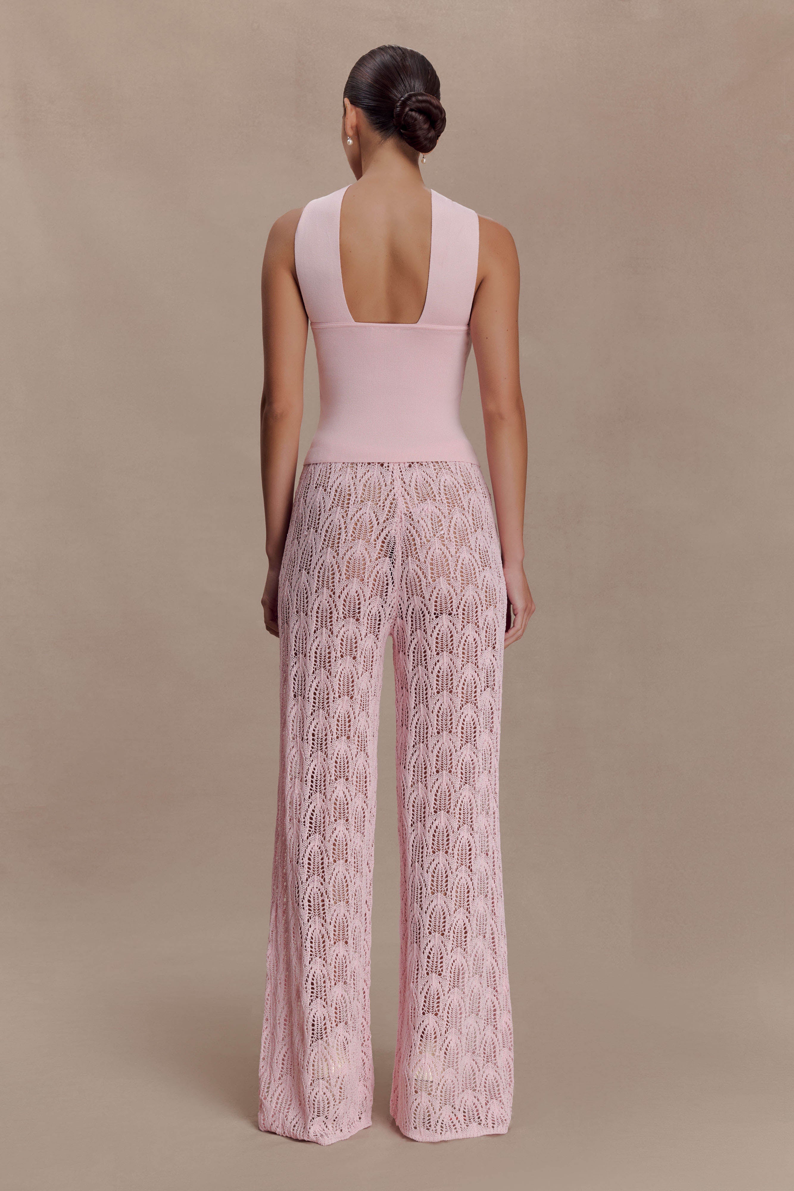 Angelika Twist Front Knit Top - Baby Pink - Image 4