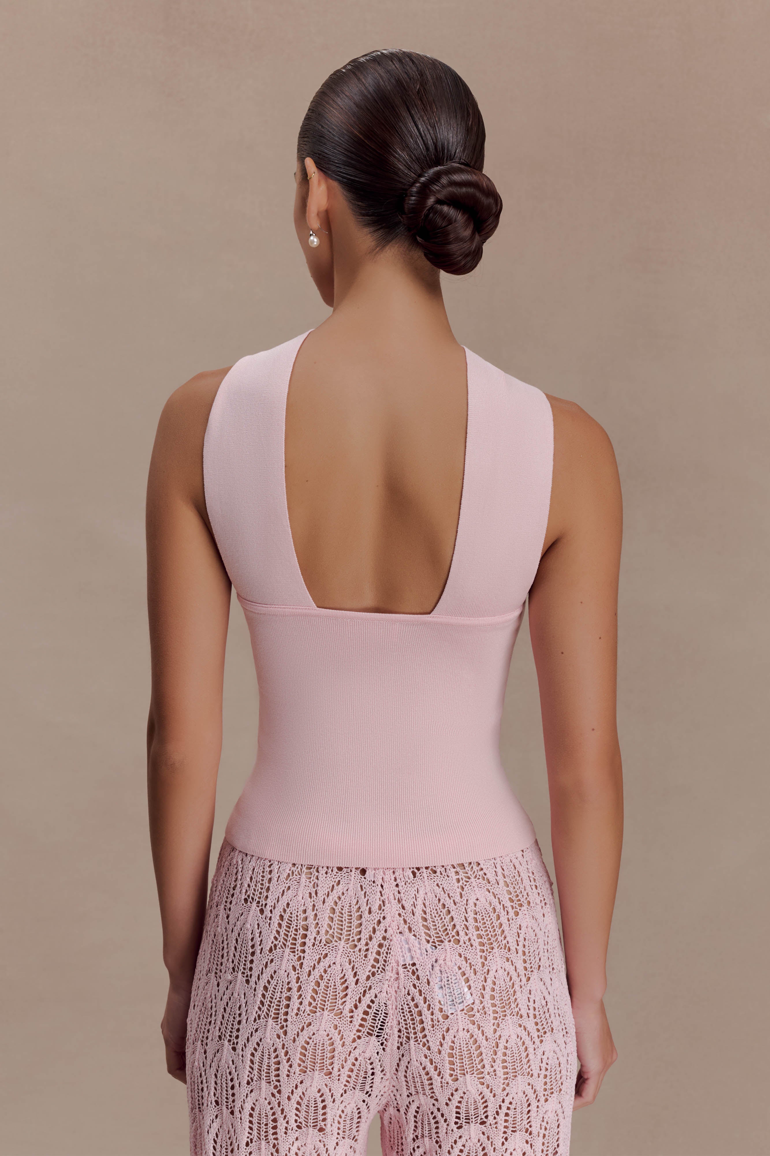 Alternative view of Angelika Twist Front Knit Top - Baby Pink
