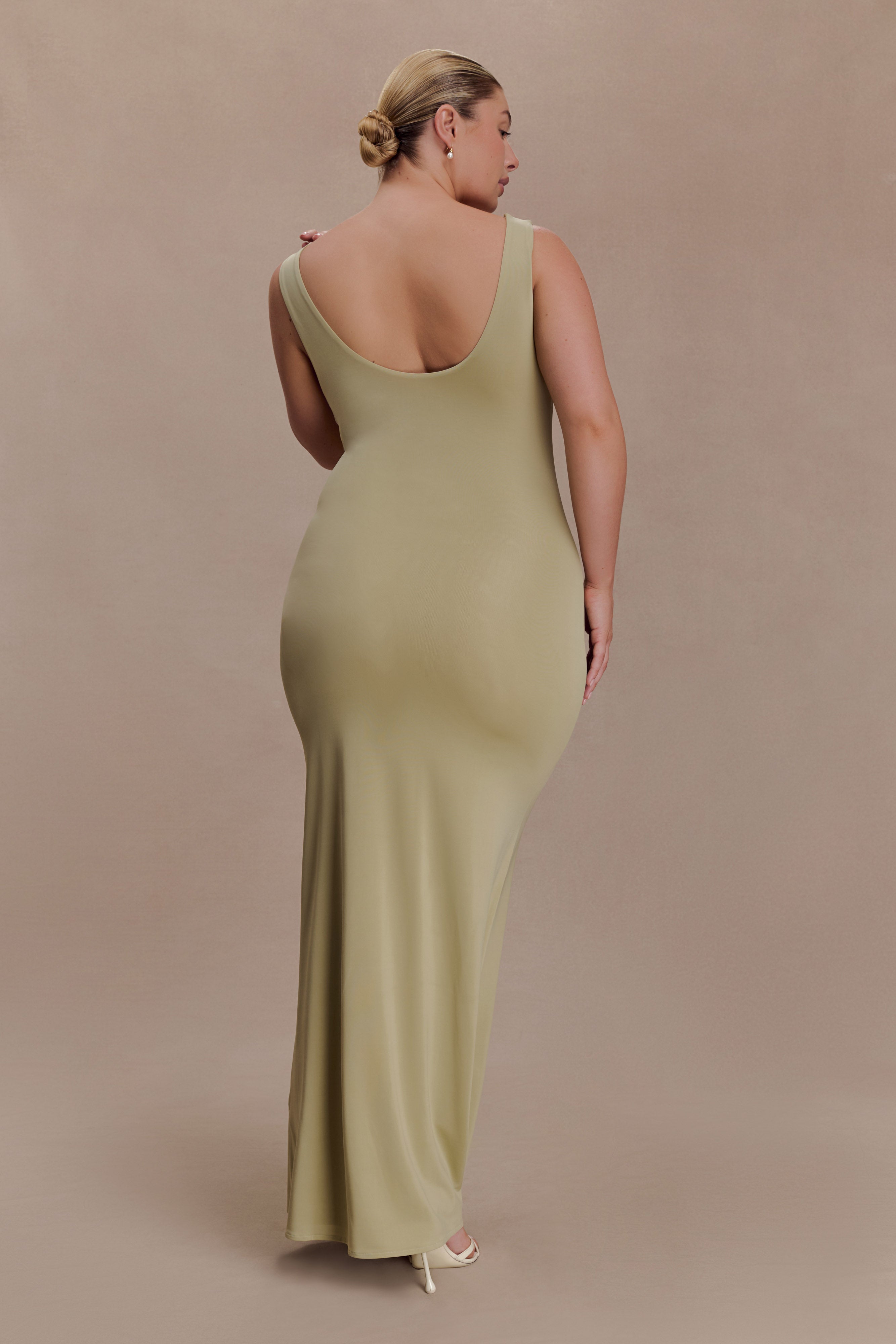 Marta Slinky Cowl Maxi Dress - Sage - Image 6