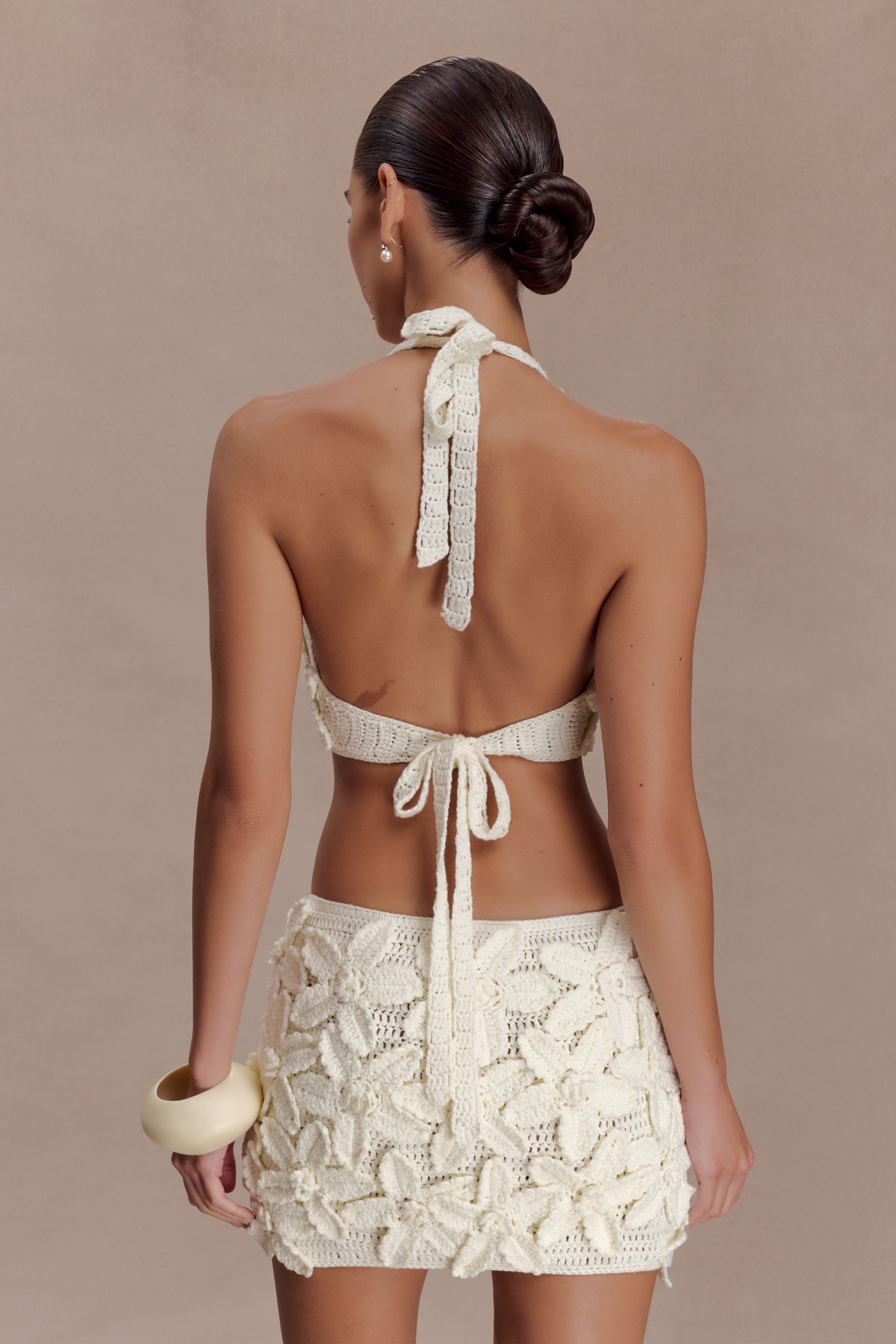 Alternative view of Jaylene Floral Crochet Mini Dress - White
