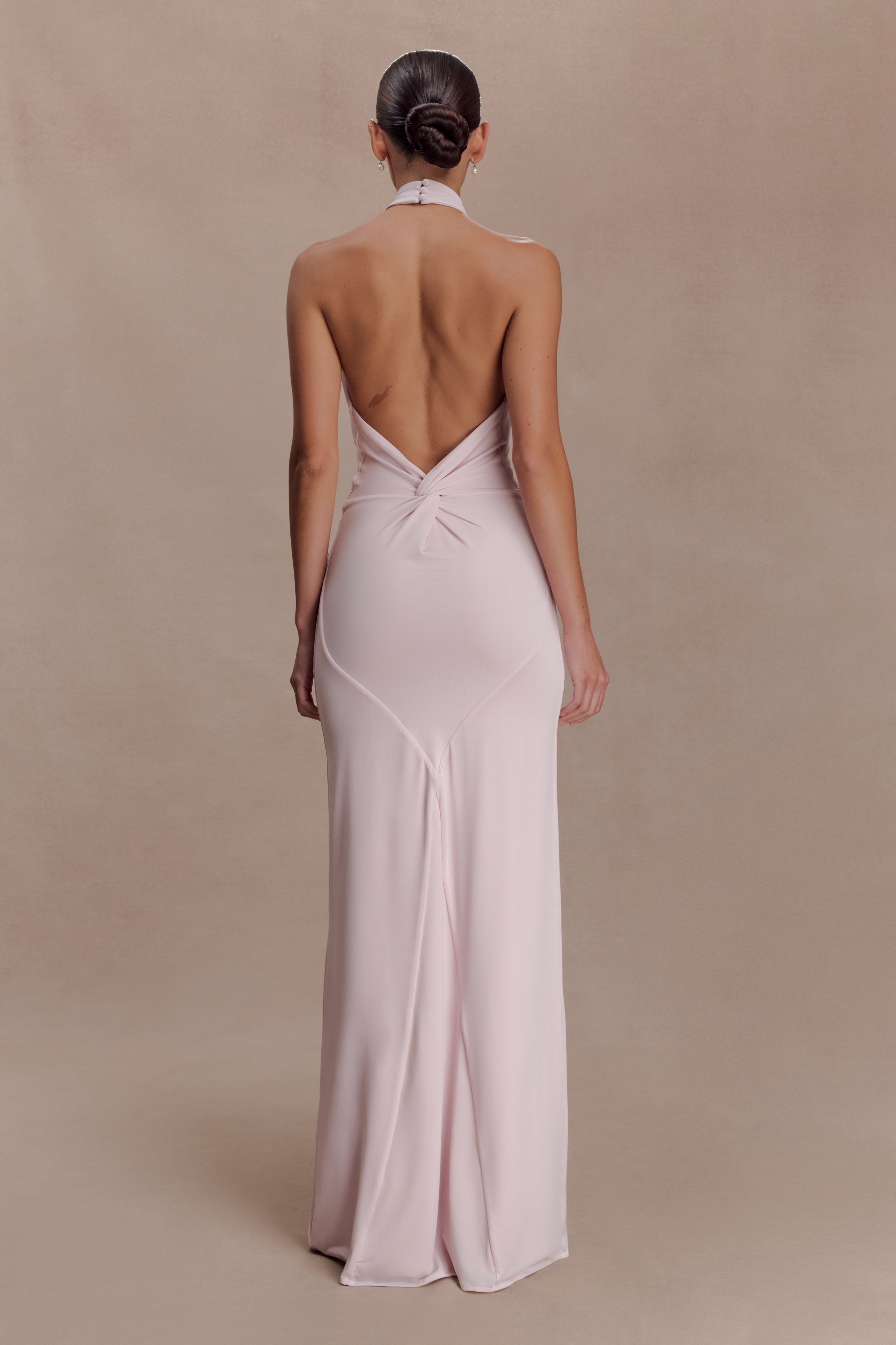 Alternative view of Elyna Slinky Halter Maxi Dress - Pale Pink