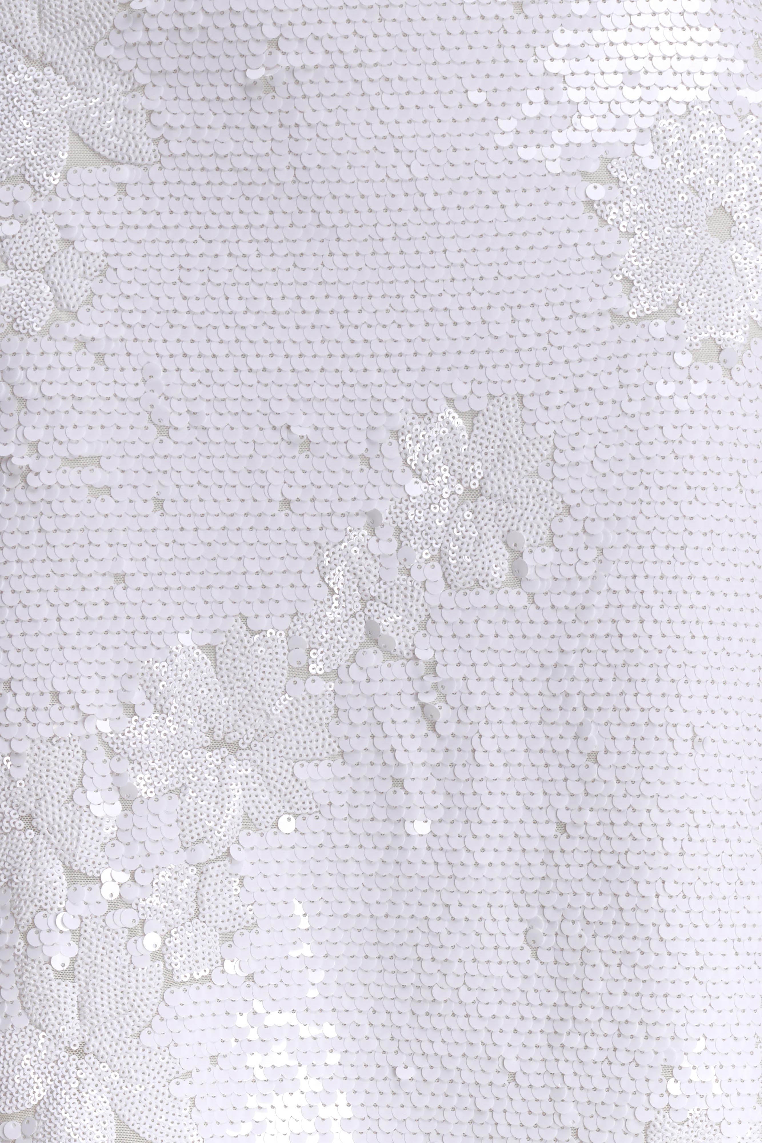 Maisie Strapless Sequin Midi Dress - White - Image 4