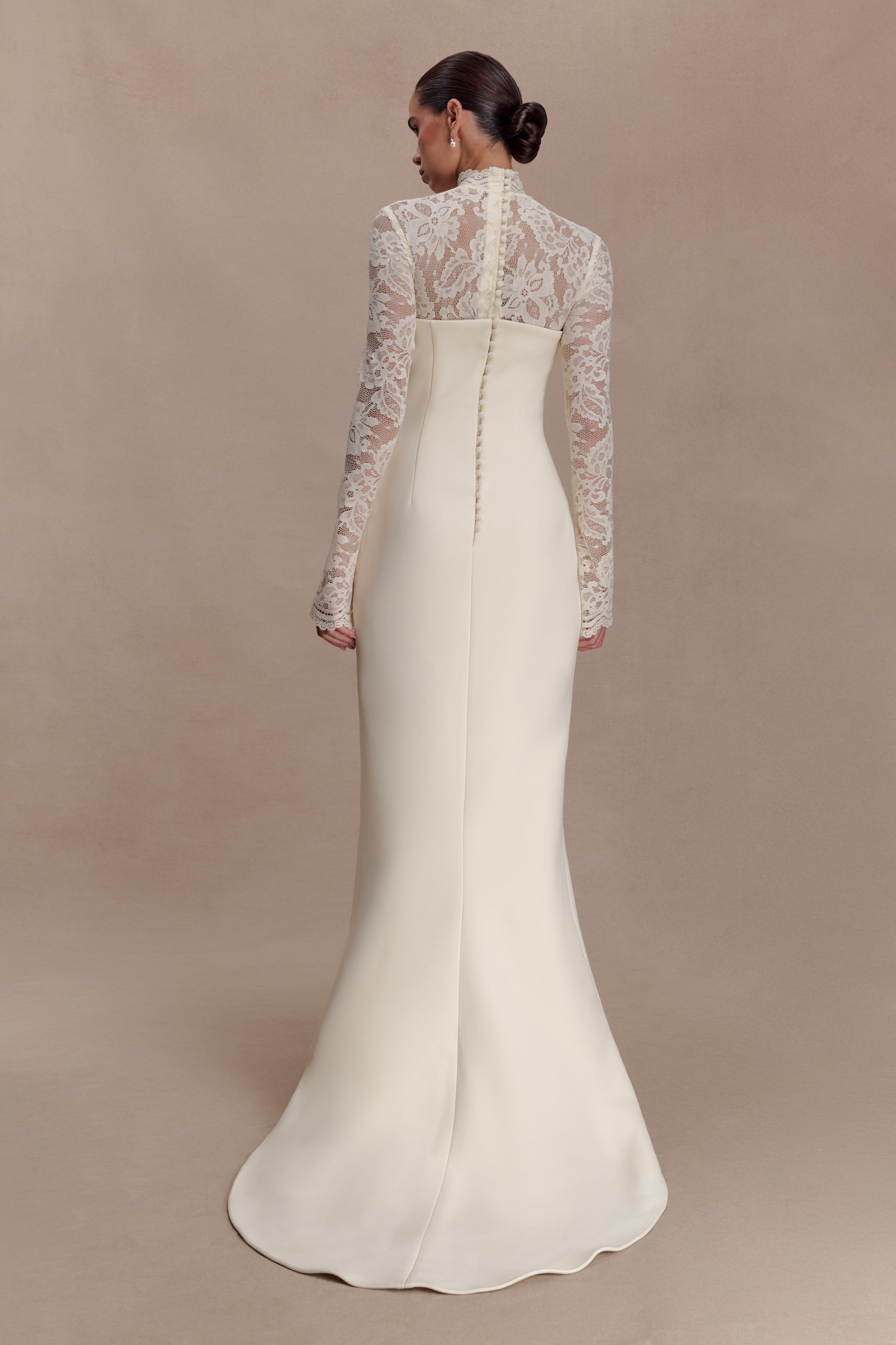 Alternative view of Aurelie Long Sleeve Lace Maxi Dress - Ivory