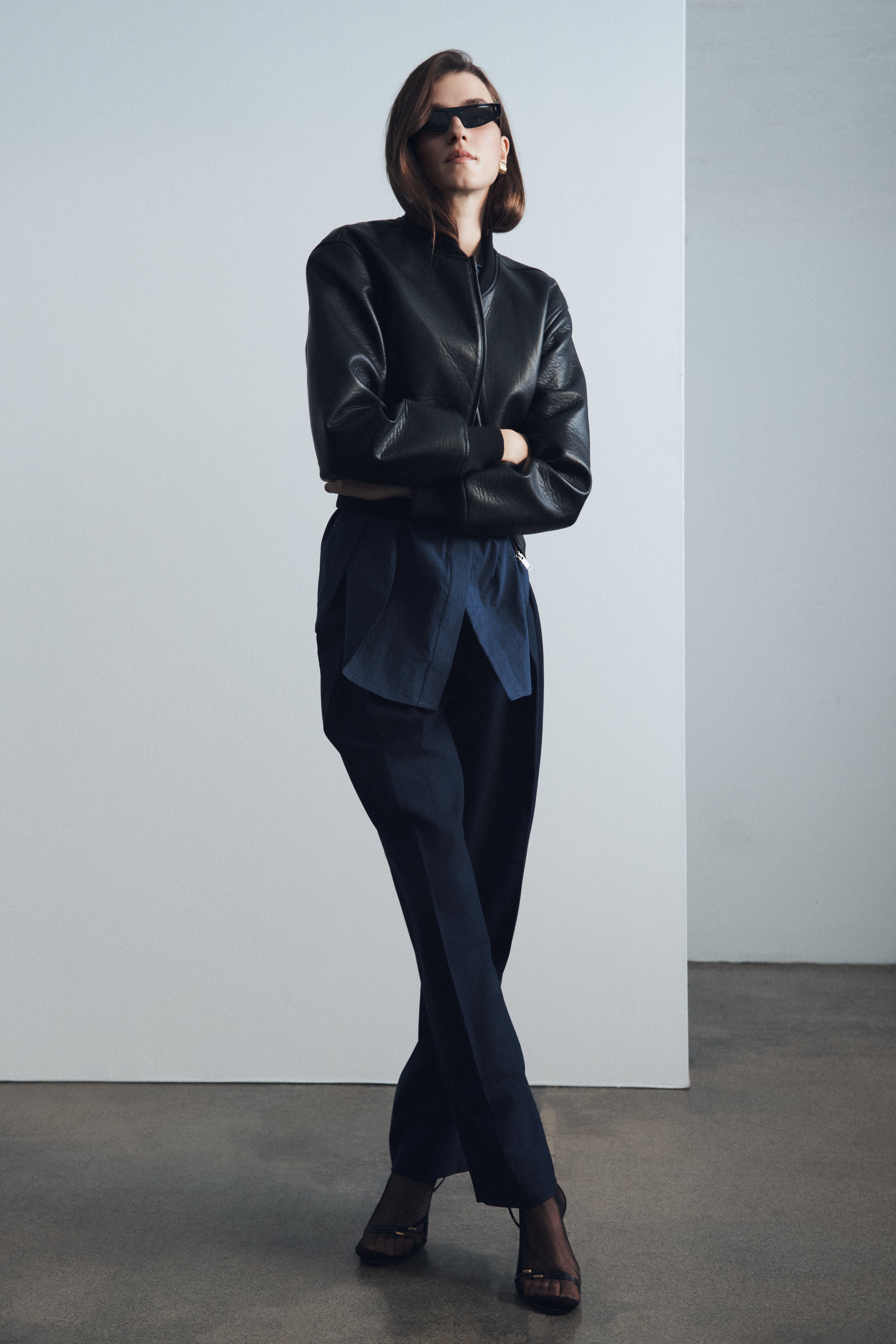 Alternative view of Codi Faux Leather Bomber Jacket - Black
