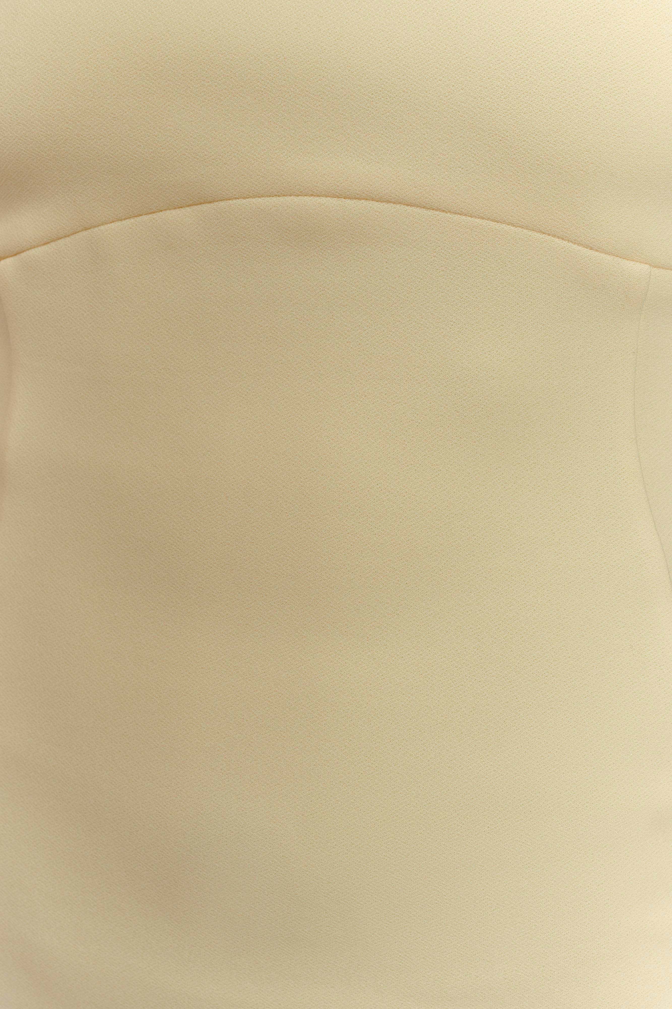 Amelita Suiting Halter Midi Dress - Pale Lemon - Image 6