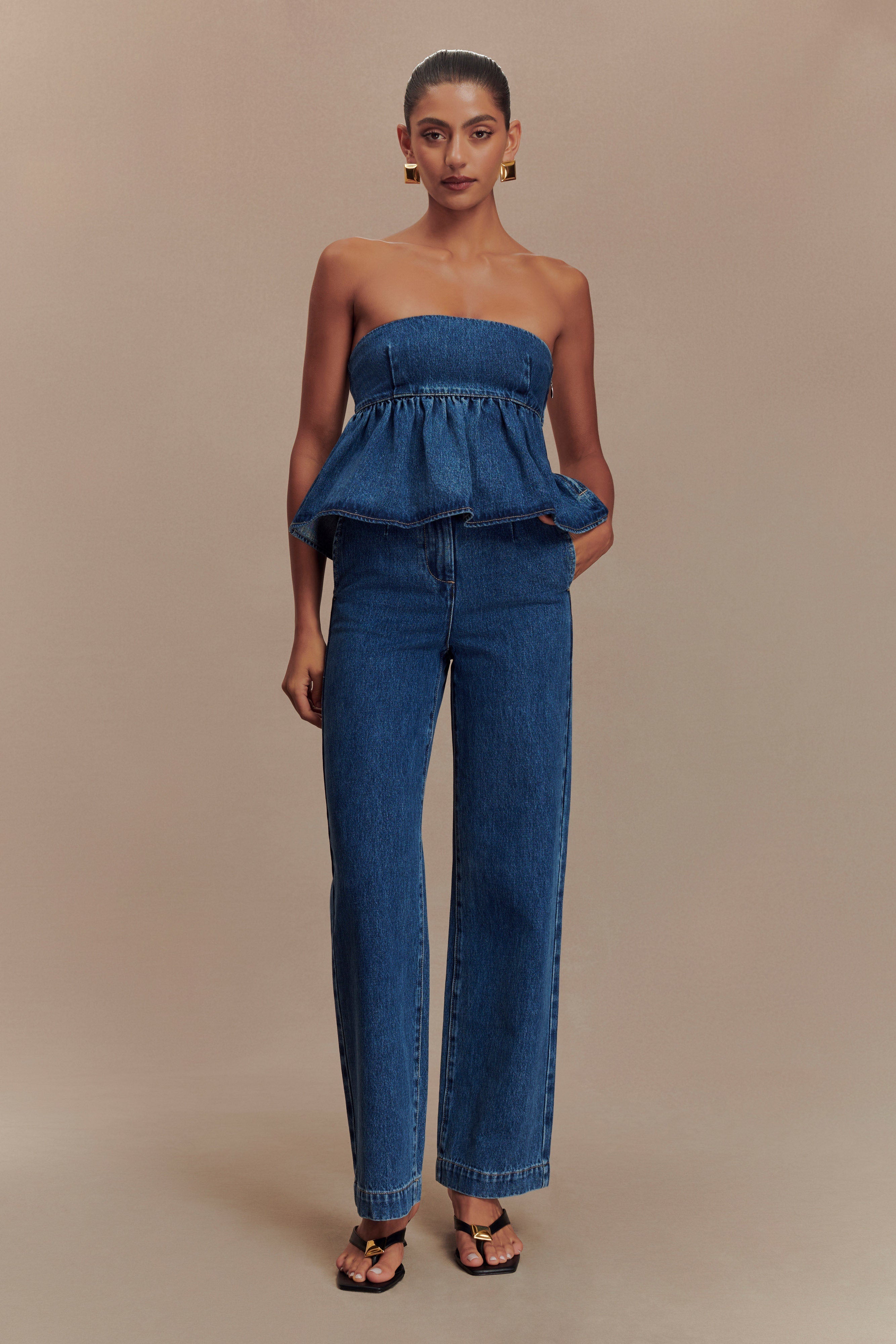 Rayne Wide Leg Denim Jeans - 90'S Blue - Image 3