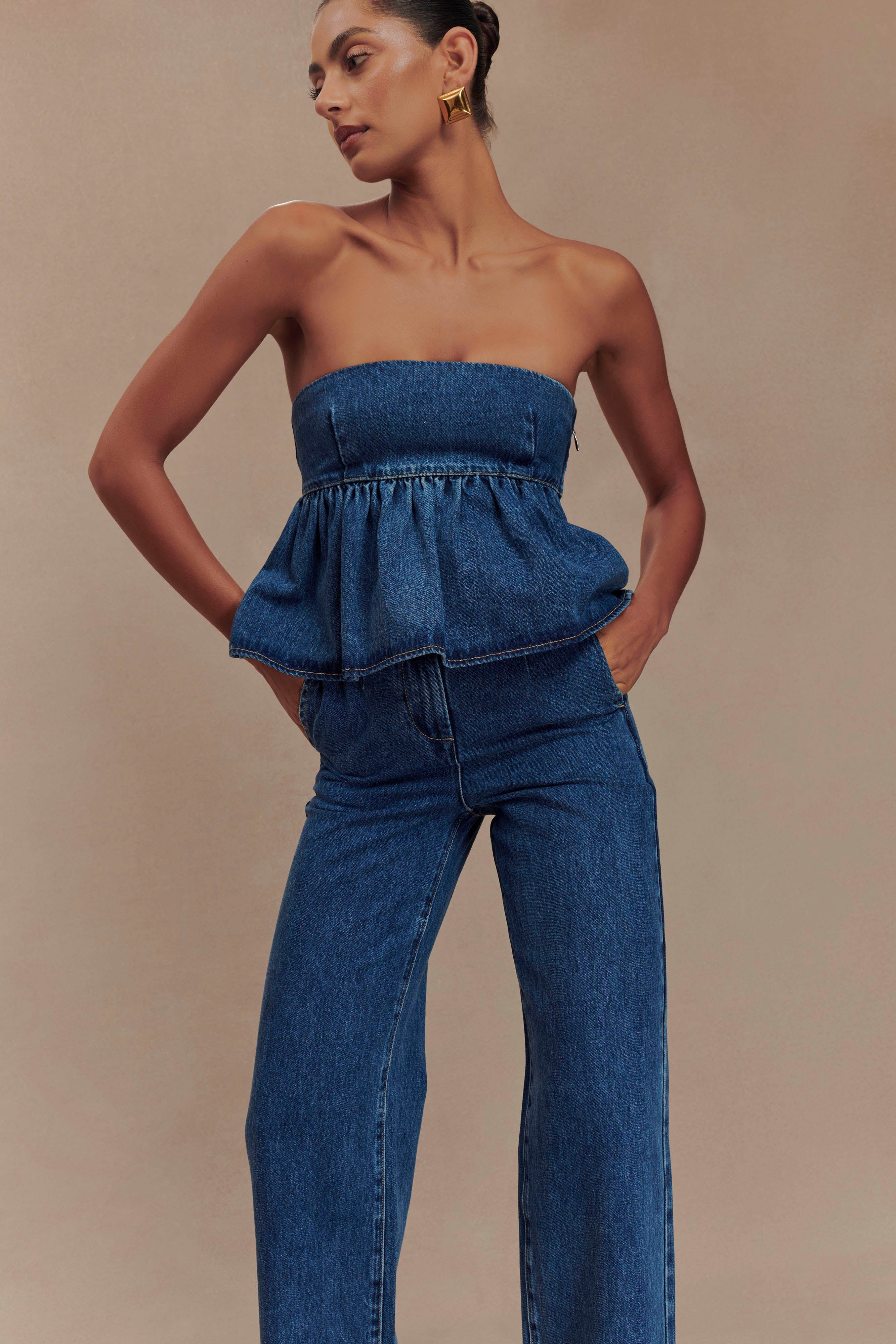 Rayne Wide Leg Denim Jeans - 90'S Blue - Image 7