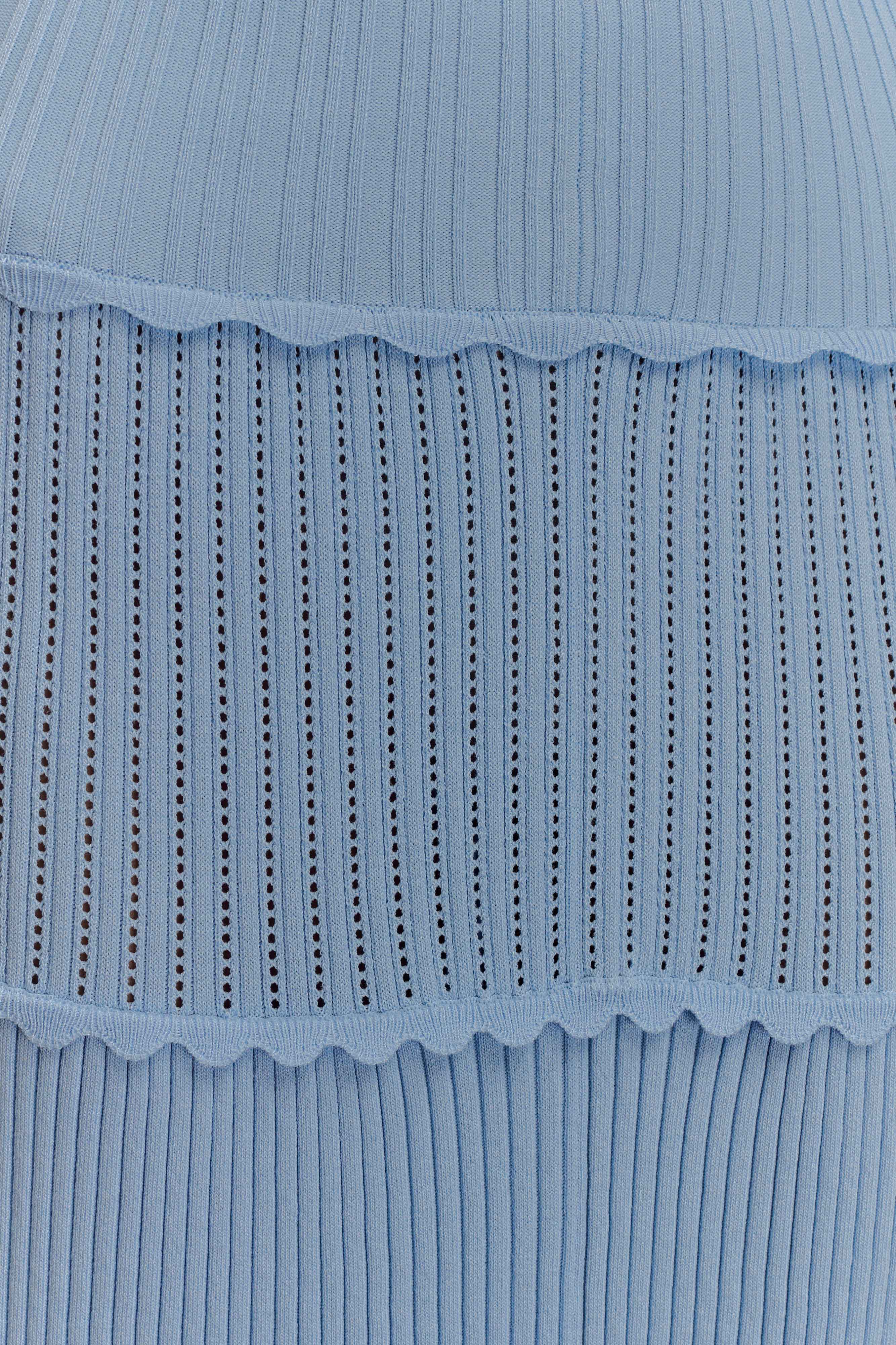 Finley Pointelle Knit Maxi Dress - Cornflower Blue - Image 7