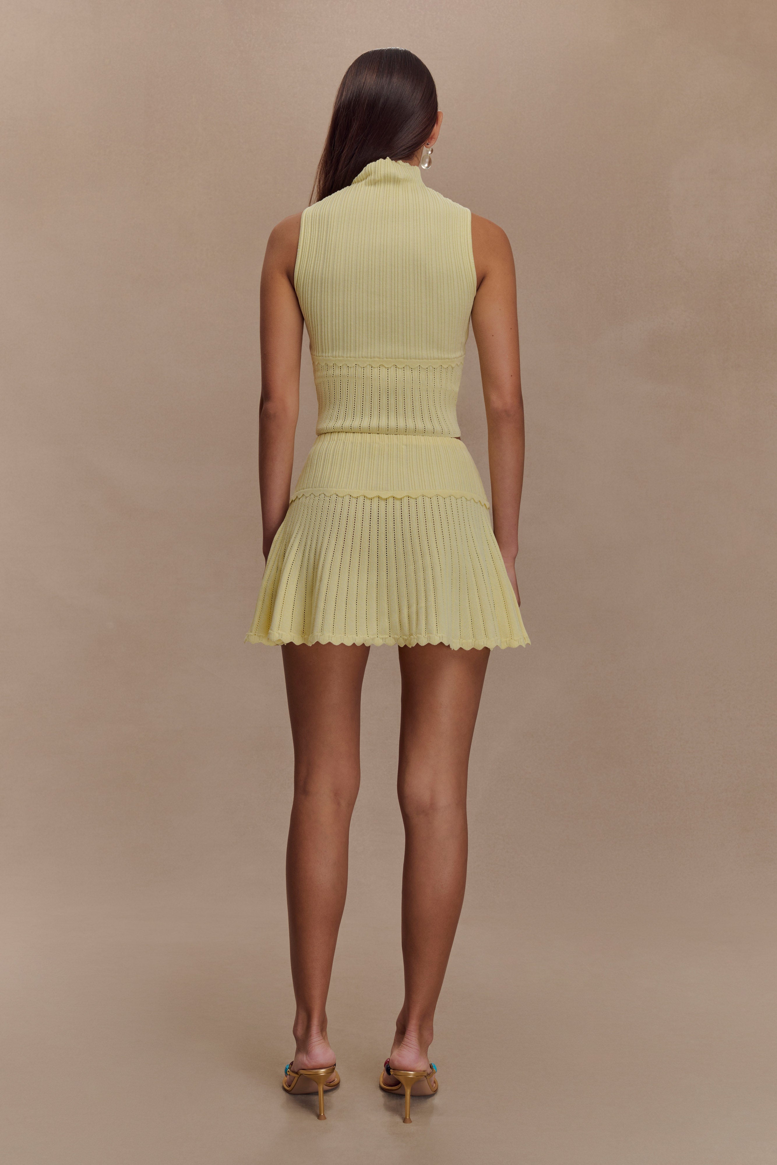Indy Pointelle Knit Top - Lemon - Image 6