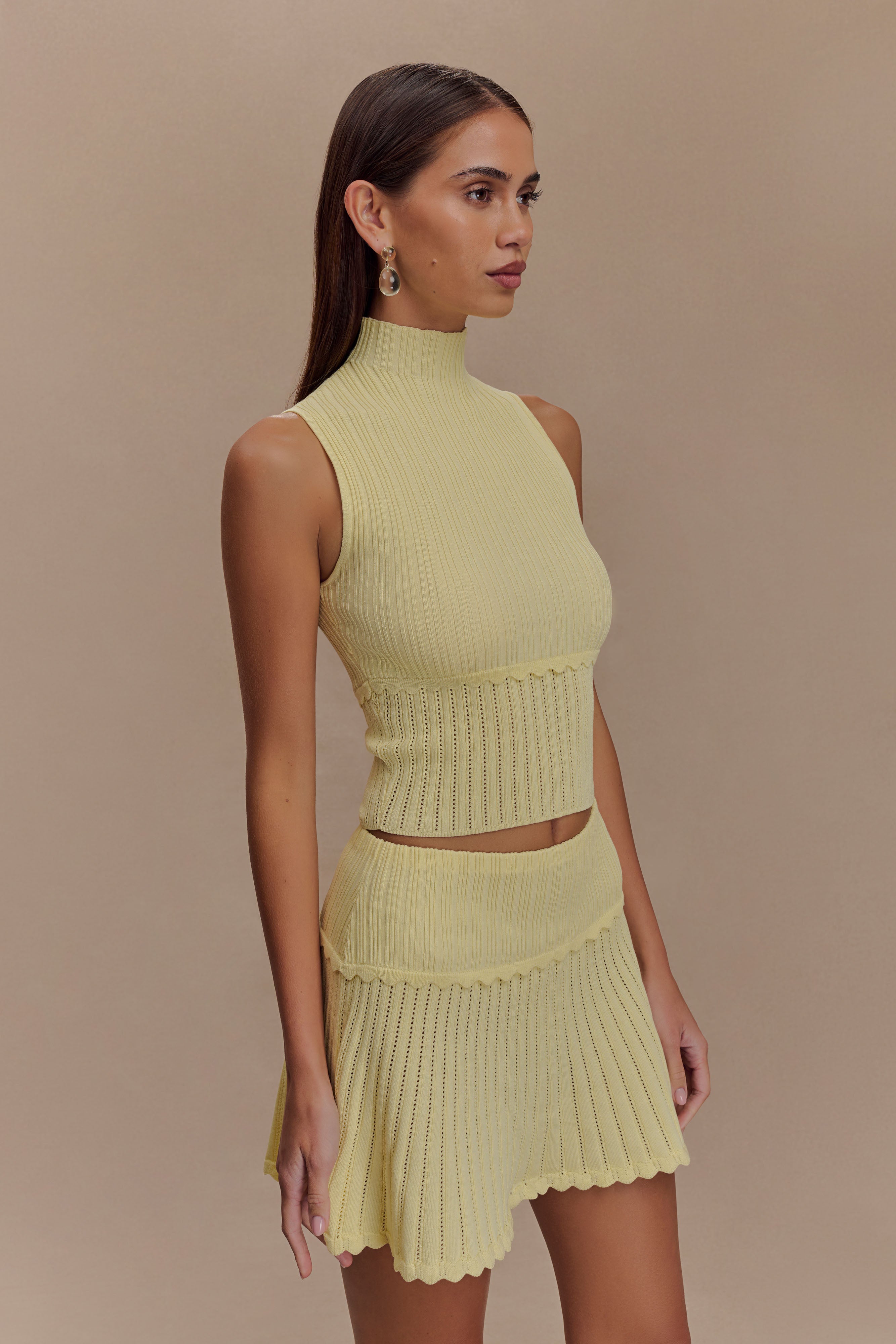 Indy Pointelle Knit Top - Lemon - Image 3