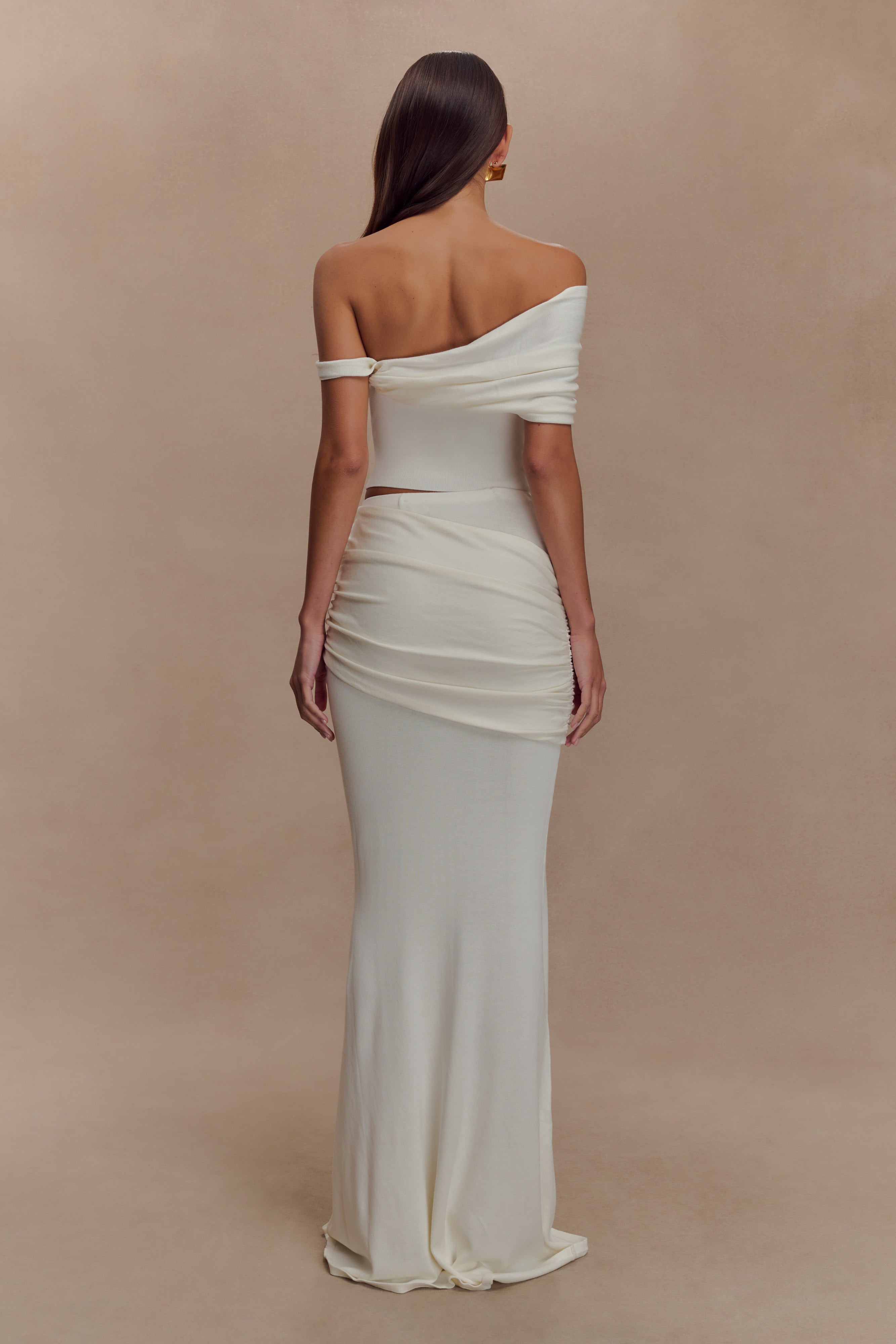 Alternative view of Irene Gathered Knit Maxi Skirt - Ivory